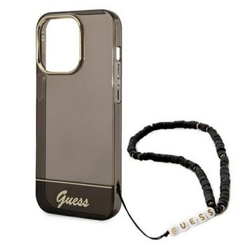 Guess Handyhülle Guess Chain Silikon Case für Apple iPhone 14 Pro mit Kette Transparent / Schwarz Hülle