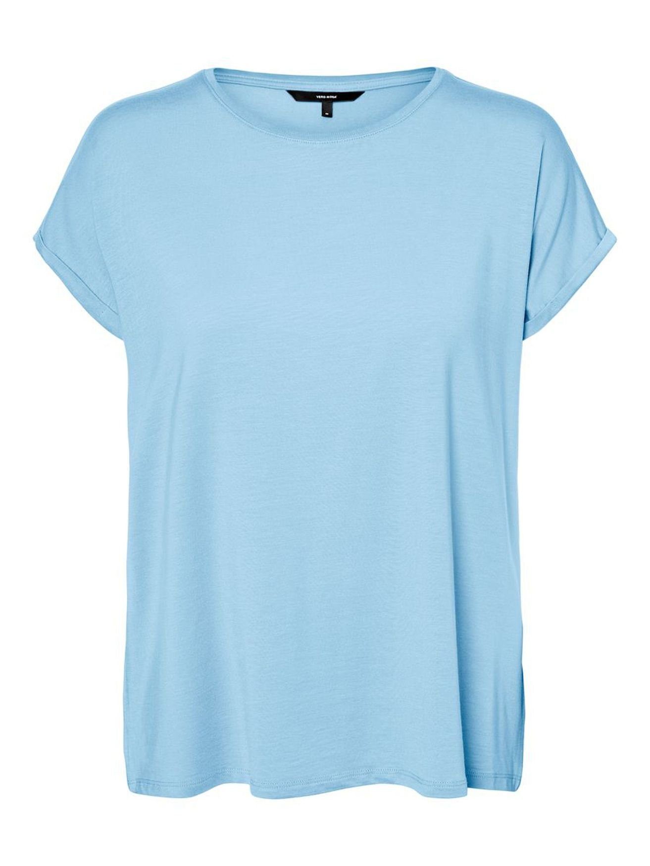 Vero Moda T-Shirt Einfarbiges Rundhals Basic T-Shirt VMAVA (1-tlg) 4078 in Babyblau | T-Shirts