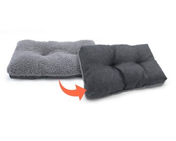 Spetebo Hundekorb Plüsch Heimtier Korb in grau mit entnehmbarem Kissen, Polyester, Hundebett mit rutschfester Unterseite
