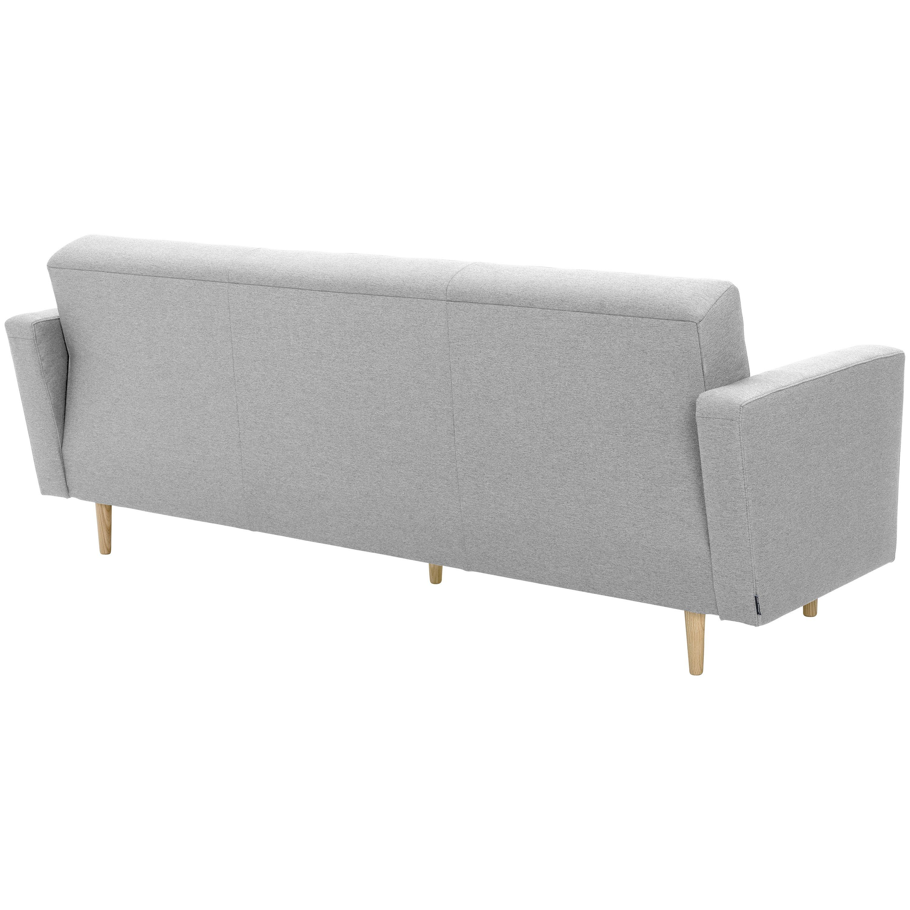 Bettfunktion hellgrau 3-Sitzer Sofa mit Jasmin, Winzer® Max Sofa