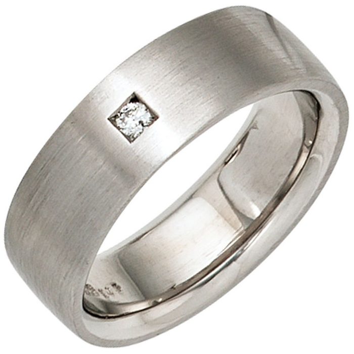 Schmuck Krone Silberring Ring Damenring mit Diamant Brillant 925 Silber mattiert Fingerschmuck Silber 925