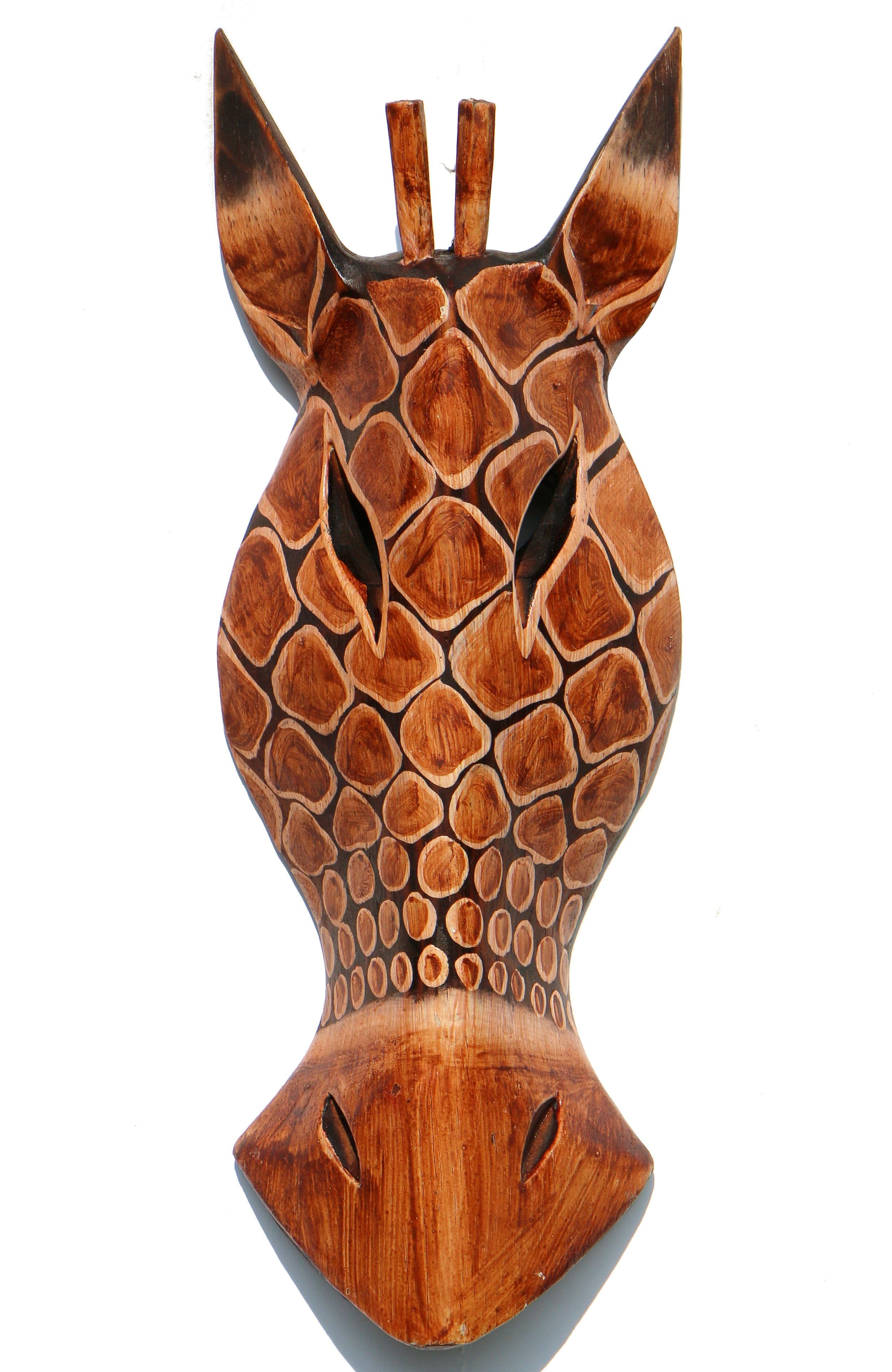 Wogeka Wanddekoobjekt Wand-Maske Giraffe 30 cm zum aufhängen Afrika Wanddeko