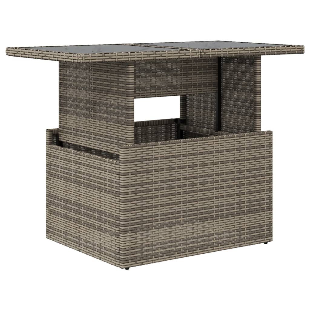 vidaXL Gartentisch Gartentisch mit Glasplatte Grau günstig online kaufen