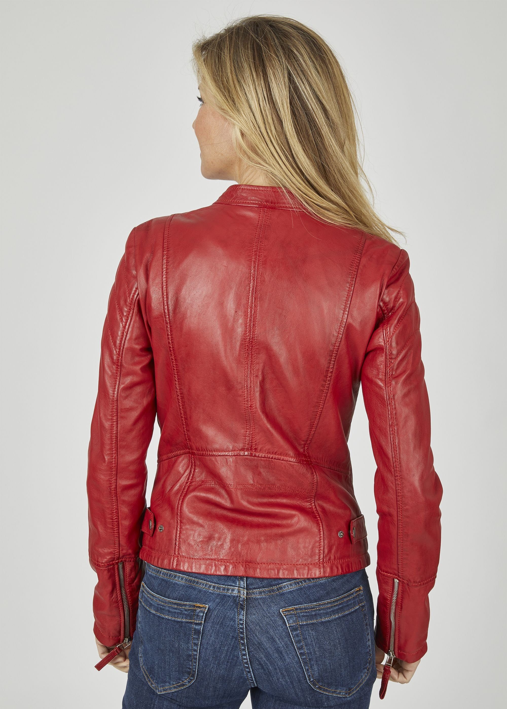 7eleven Lederjacke SELINNY (1-St) mit Paspeln