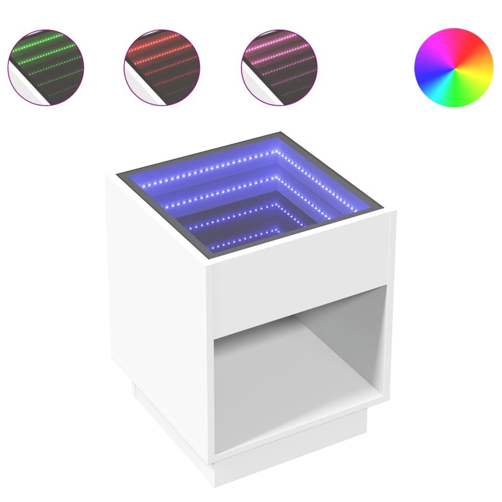 vidaXL Nachttisch Nachttisch mit Infinity-LED Weiß günstig online kaufen