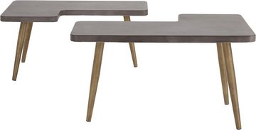 INOSIGN Couchtisch Loupe, Tischplatte aus Beton, Tischbeine aus Messing, Breite 137 cm