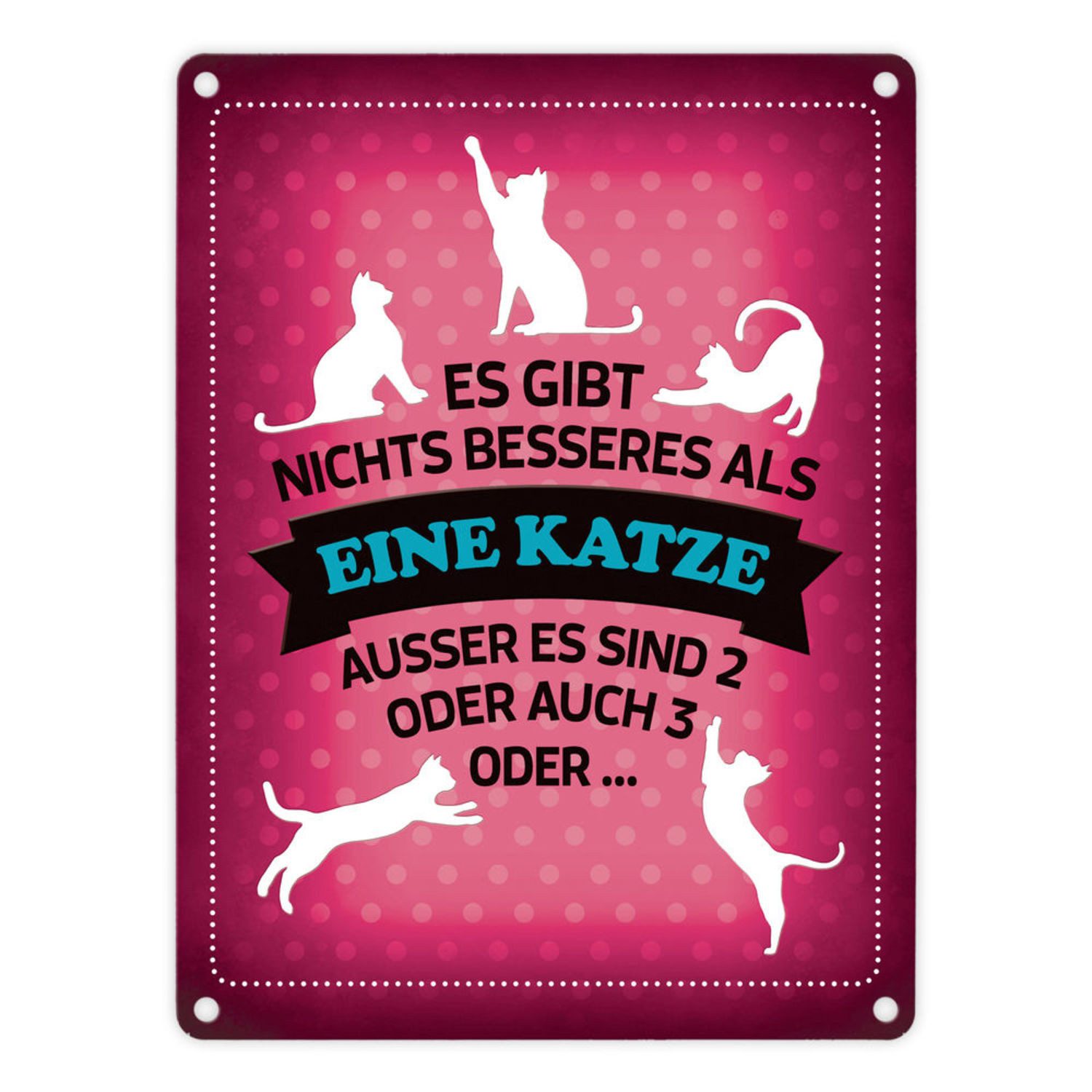 speecheese Metallschild Es gibt nichts besseres als eine Katze Metallschild in pink Katzen