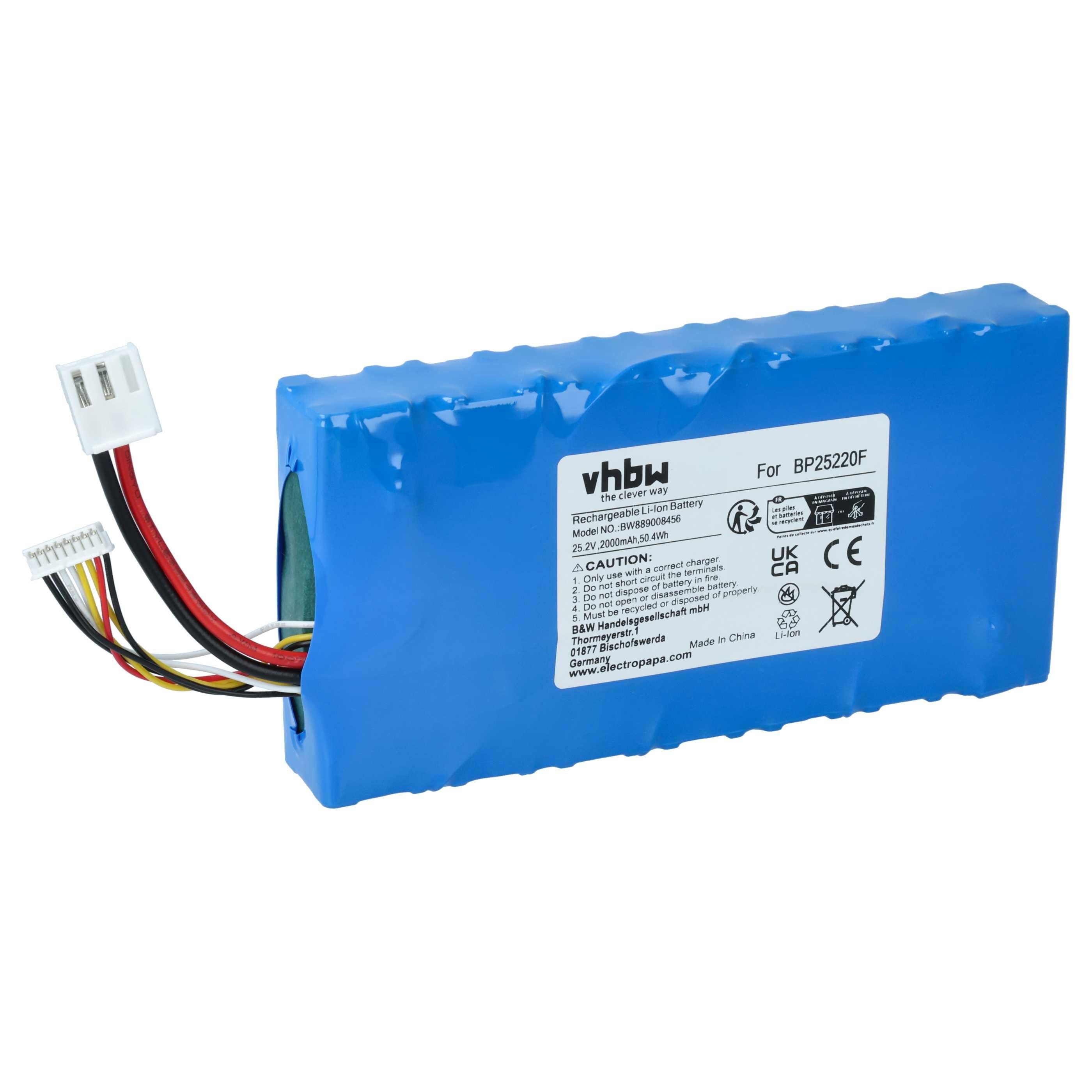 vhbw Akku passend für Midea VSS1800 Staubsauger (2000 mAh, 25,2 V, Li-Ion) Staubsauger-Akku Akku Li-Ion 2000 mAh (25,2 V, 1 St), Leistungsfähiger Austausch-Akku für Ihren Staubsauger