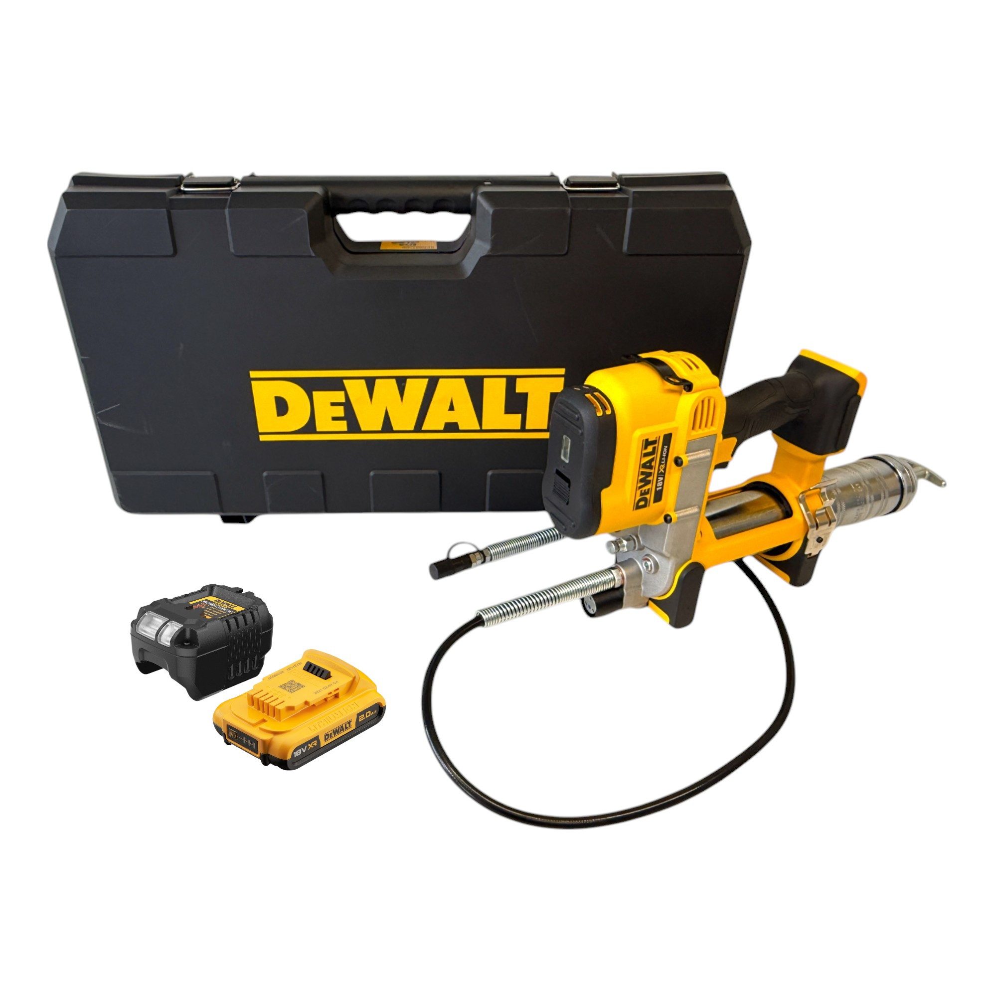 DeWalt Werkstattpresse DCGG 571 D1K Akku Fettpresse 18 V + 1x Akku 2,0 Ah + Ladegerät