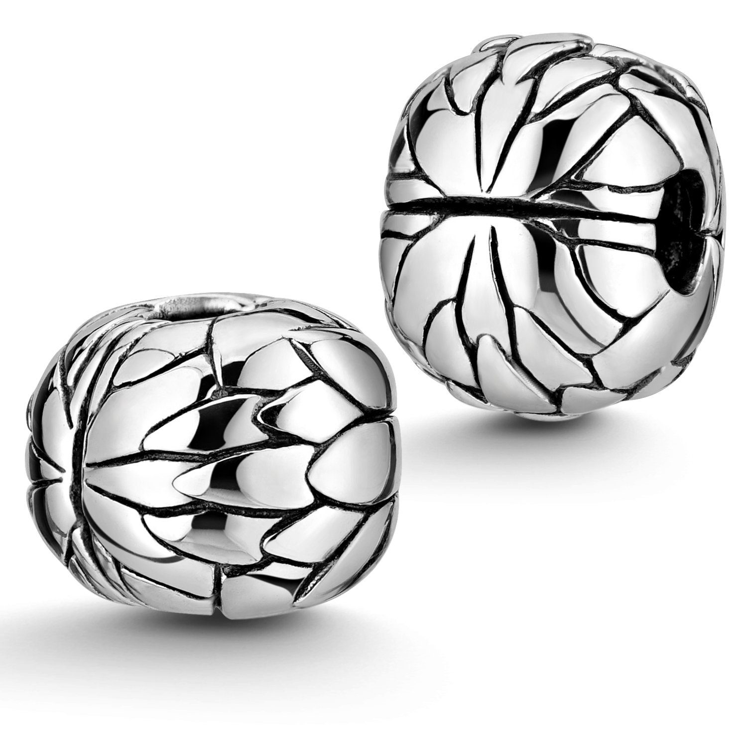 Materia Bead Silberperle Stopper Clip Lotusblüte Lotus 1577, 925 Sterling Silber