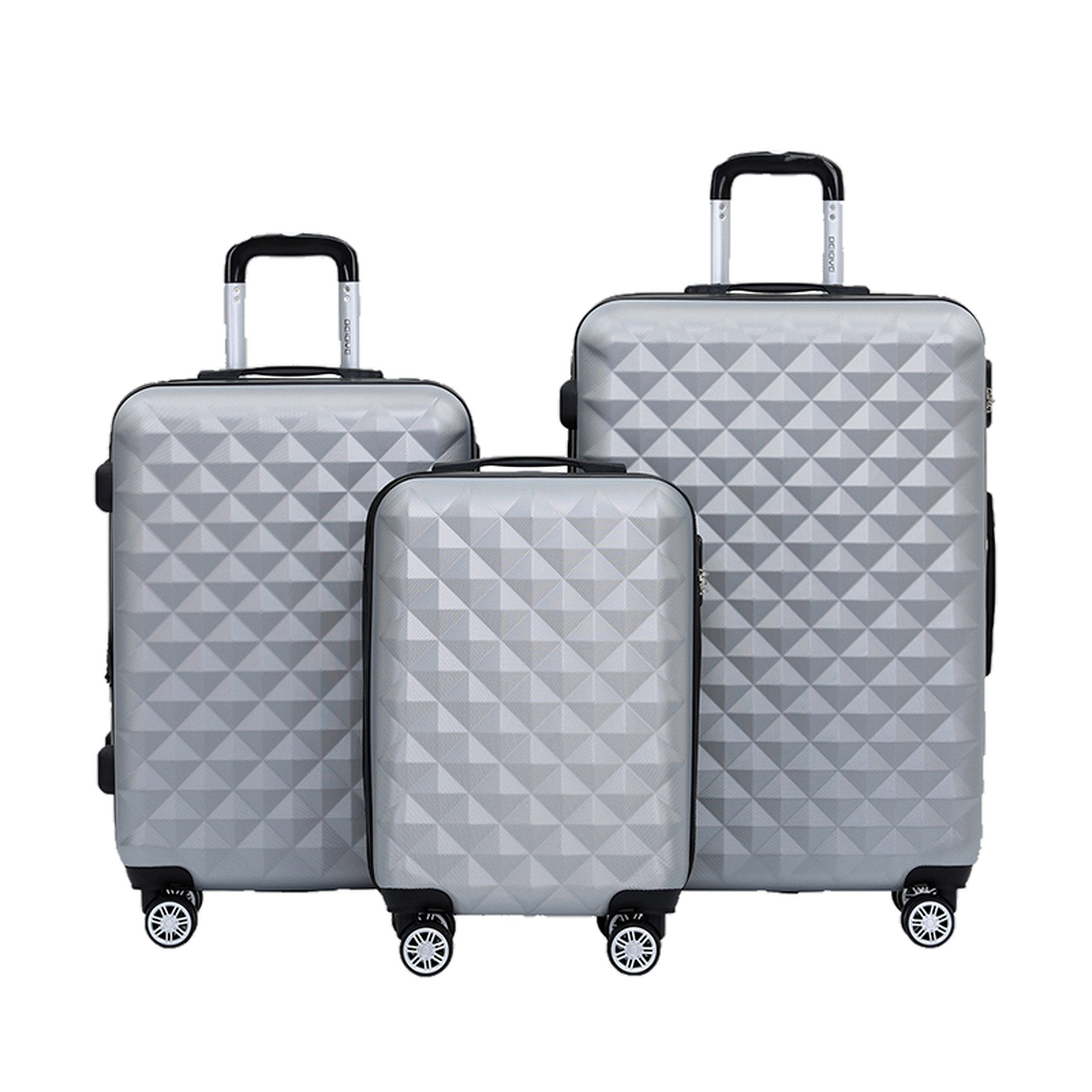 Beibye Trolleyset Beibye 3-tlg. - Light - XL-Volumen - 4 Rollen - Dehnfalte, div. Farben
