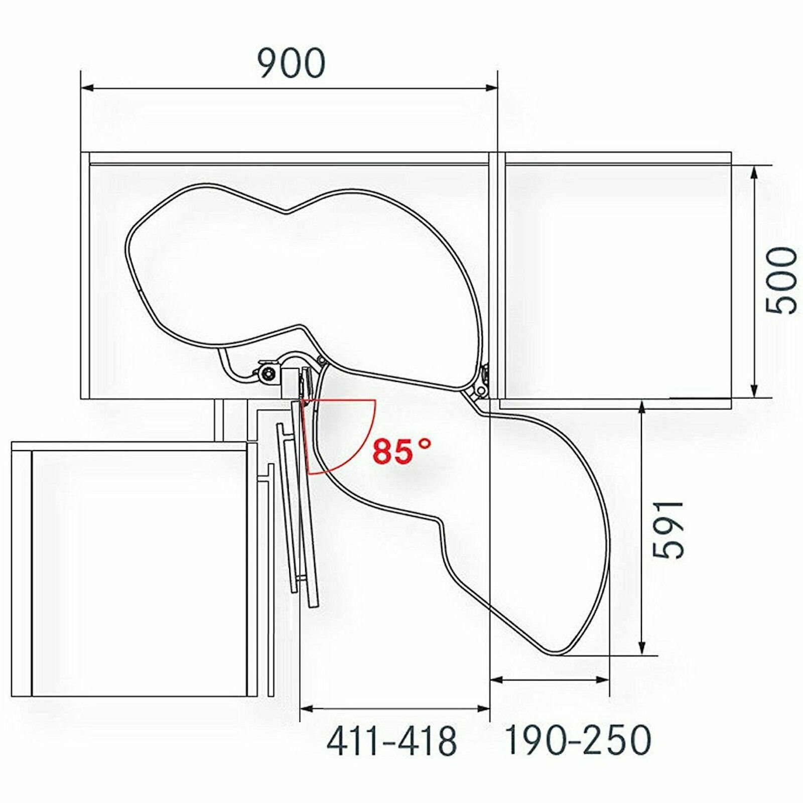 Eckschrank grau 450-600 / / mm 500 Links Beschlag oder grau mm silbergrau Kesseböhmer II 600 LeMans 450, SO-TECH® Rechts, silbergrau/