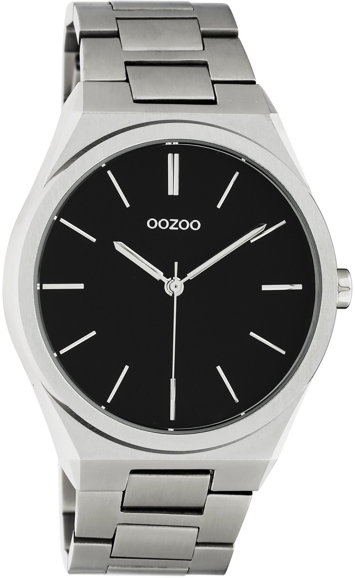 OOZOO Quarzuhr Edelstahlarmband, Damenuhr silber Herren, Armbanduhr Fashion-Style rund, Analog, groß Unisex Oozoo (ca. 40mm)