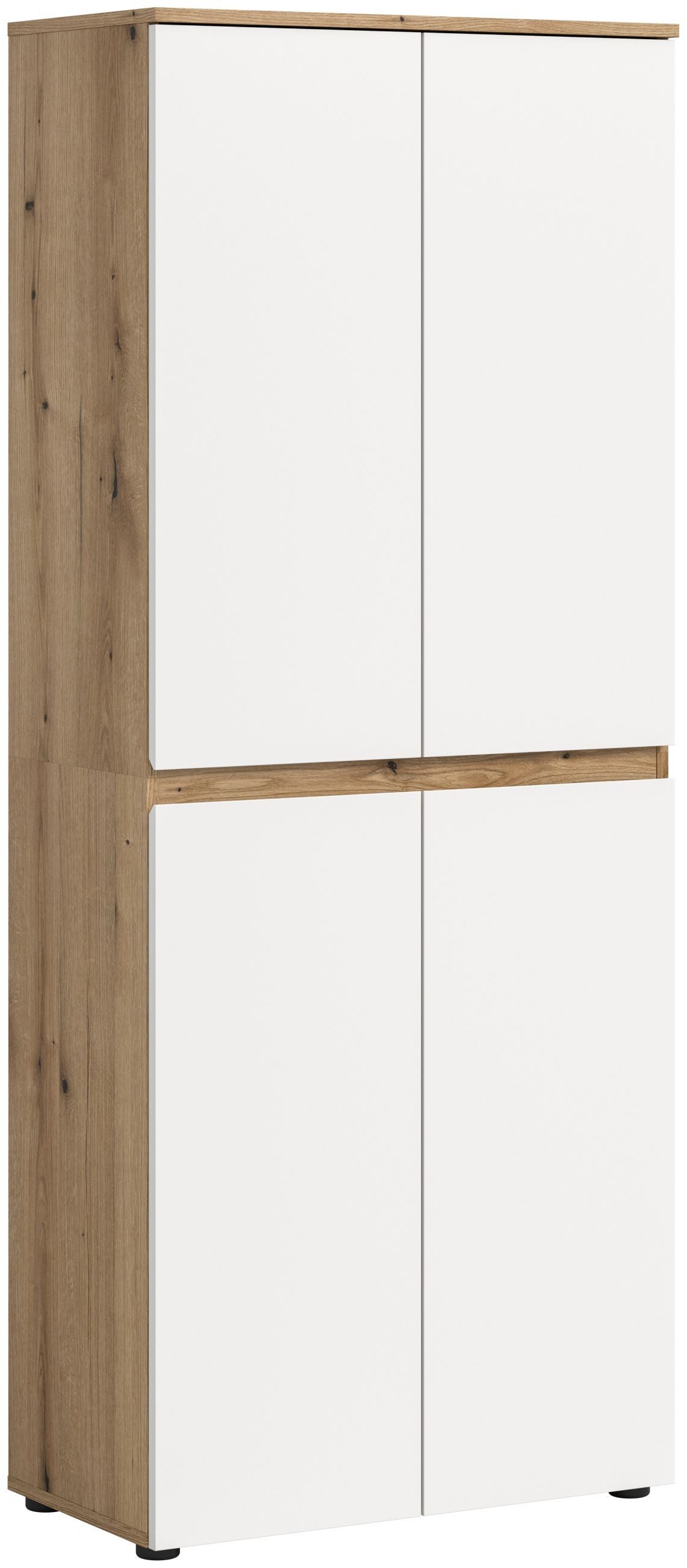 xonox.home Mehrzweckschrank in weiß/Evoke Oak Nachbildung B/H/T ca.: 70 x 175 x 37 cm