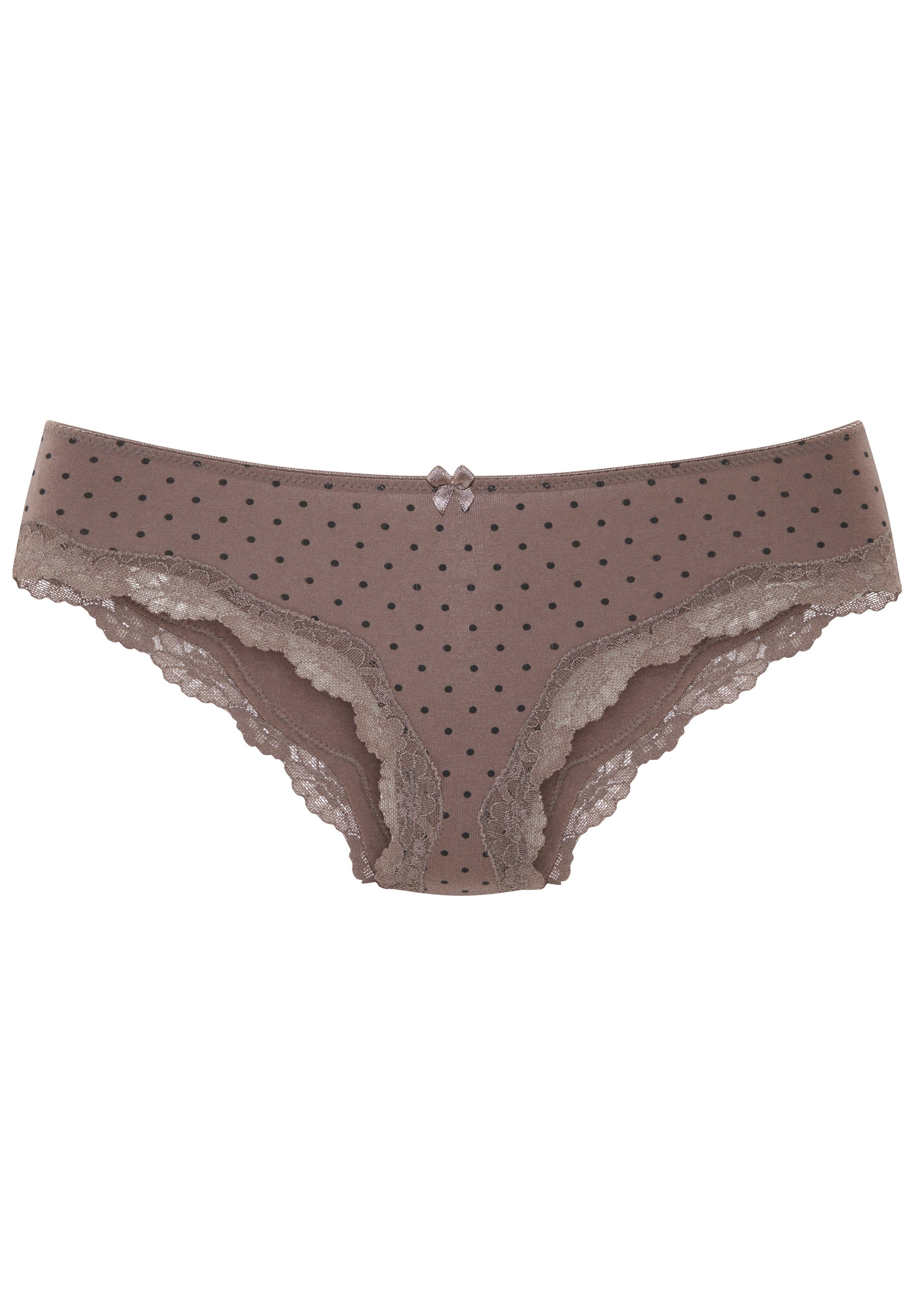 LASCANA Slip (3er-Pack) aus elastischer Baumwolle mit zarter Spitze – Bild 4 von 5