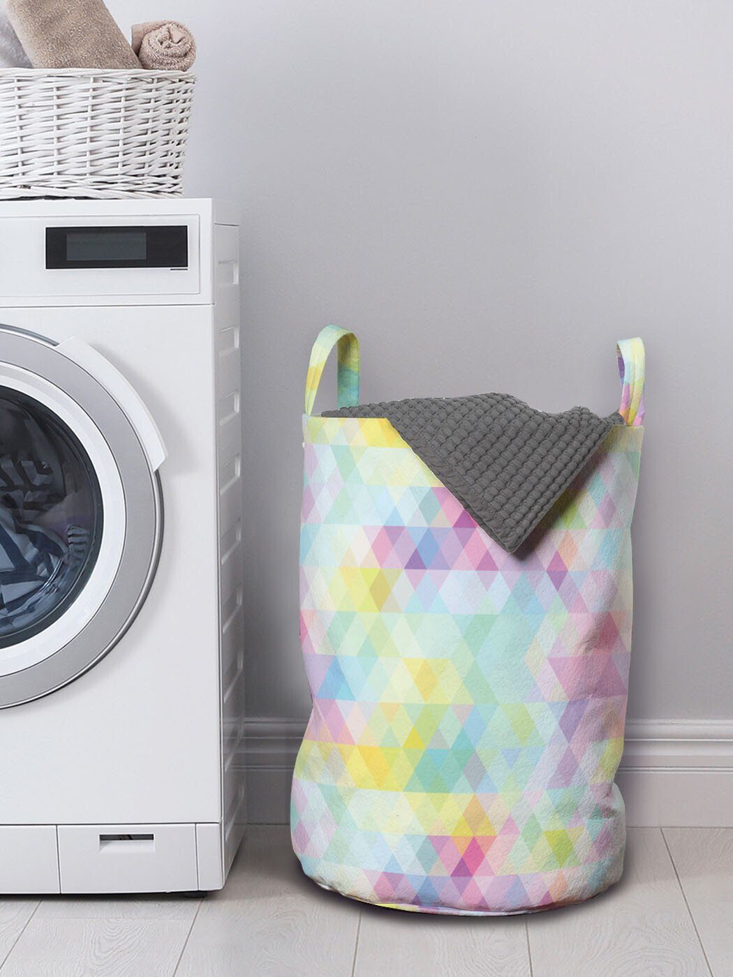 Griffen Rhombus Abakuhaus Wäschekorb für Wäschesäckchen Kordelzugverschluss Kunst Waschsalons, Geometrische mit Abstrakt