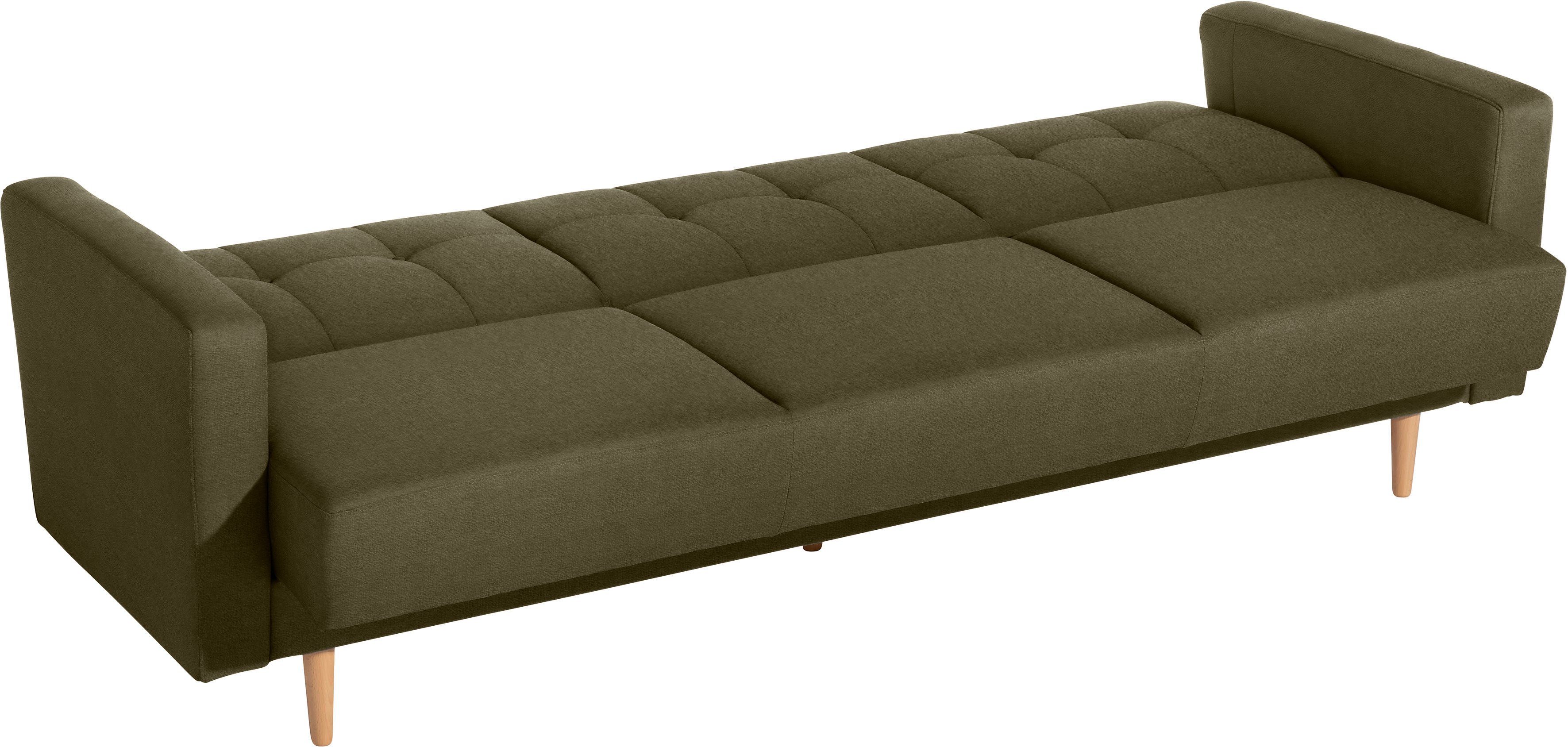 im 3-Sitzer Knopfheftung Bettkasten Schlafsofa mit Rücken, Winzer® Jesper, inklusive Max