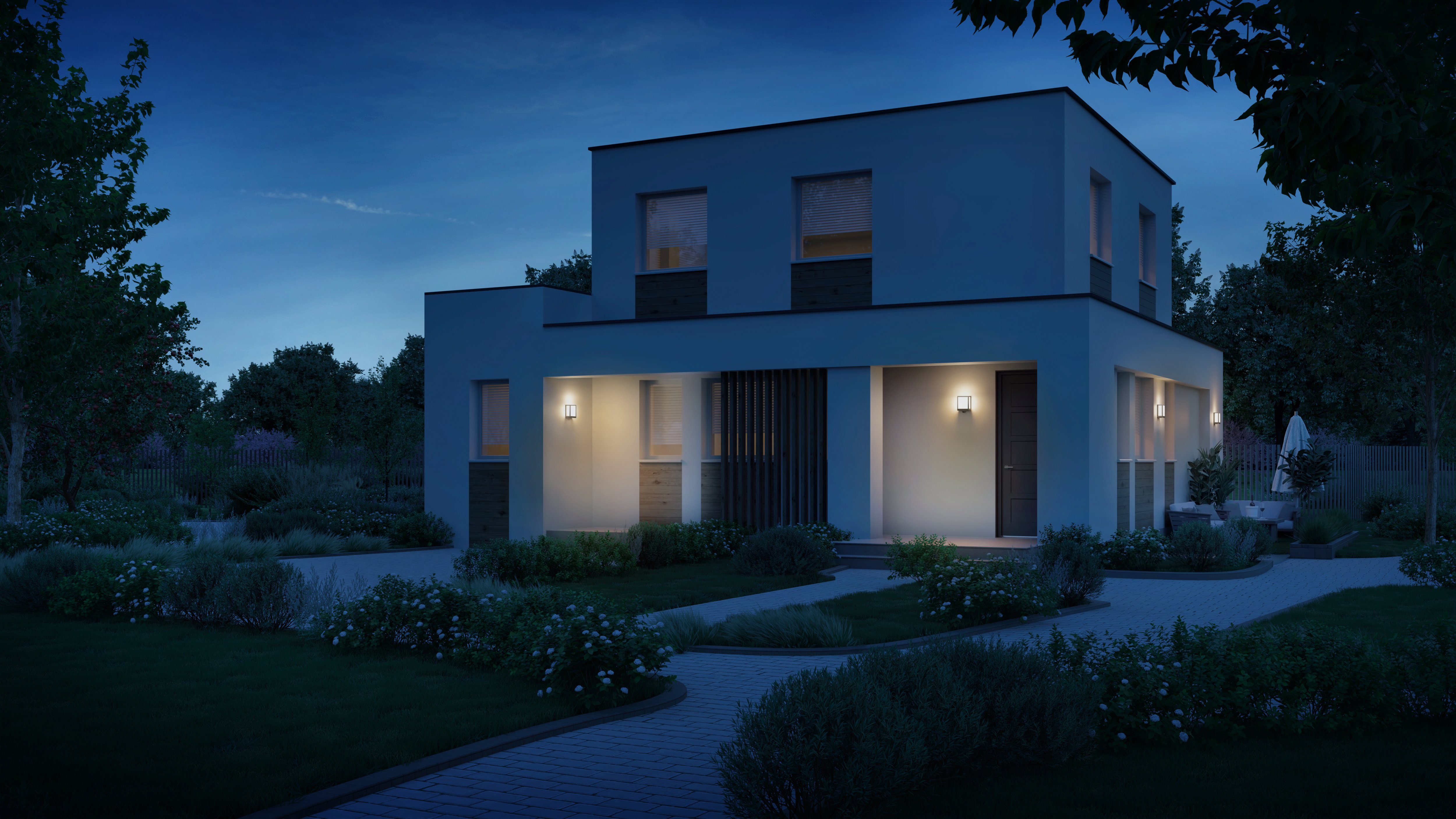 steinel LED Außen-Wandleuchte L 40, LED fest integriert, Wandlampe, smart, bedienbar per App, 3000 K, 12,9 W, 987 lm