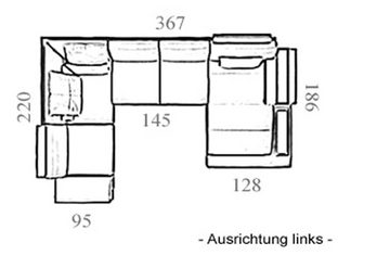 BULLHOFF Wohnlandschaft XXL Wohnlandschaft Designsofa Ecksofa Leder/Stoff Sofa U-Form Eckcouch LED Couch XXL Ottomane weiß grau braun »HAMBURG « von BULLHOFF, made in Europe, das "ORIGINAL"