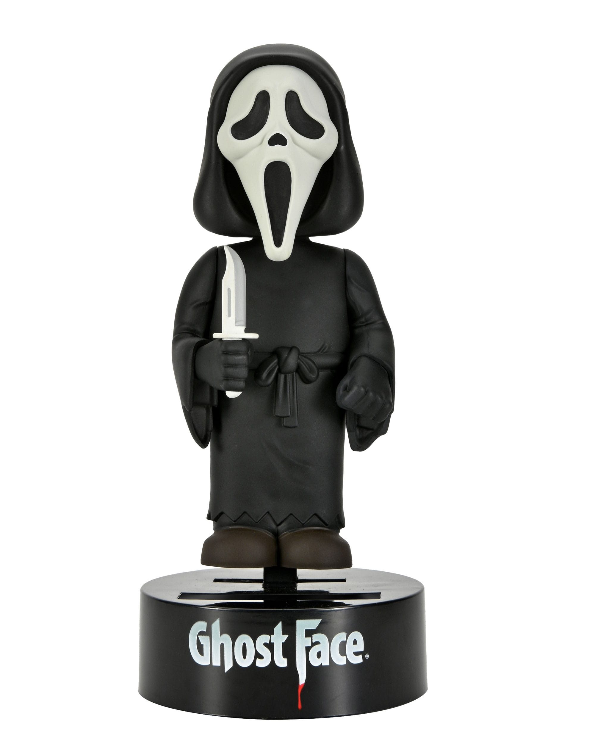 NECA Dekofigur Ghost Face Body Knocker Wackelfigur Ghost Face 16 cm (1 St), Fängt an zu wackeln, bei Licht, wird durch Solar betrieben.