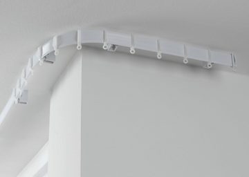 Gardinenschiene Vorhangschiene Flexline Komplett-Set, GARDINIA, Fixmaß, 1-läufig
