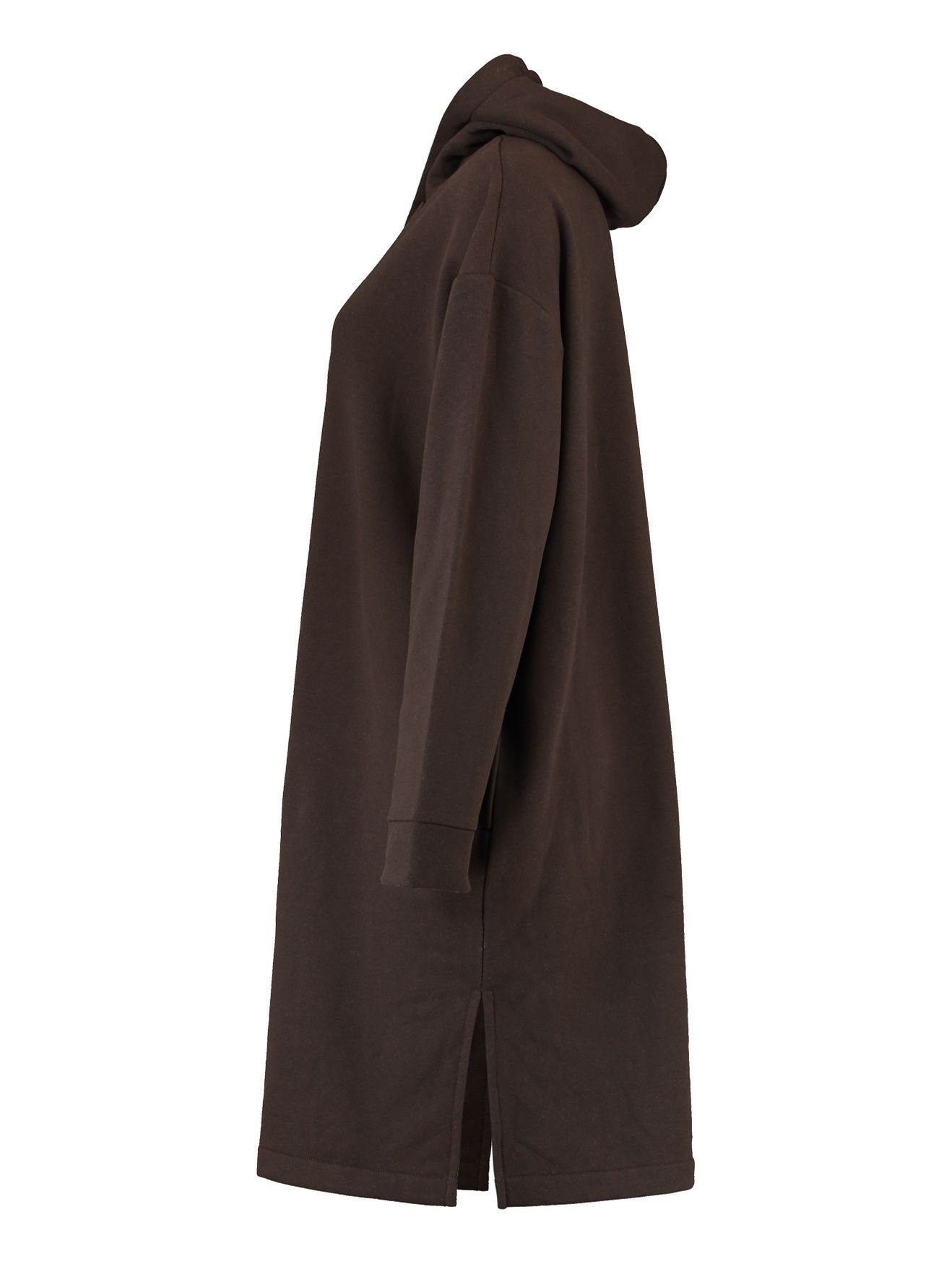Dress SWERA (lang) Shirtkleid Sweat Braun-2 4705 Knielang Kapuzen HaILY’S Hoodie Mini Kleid in Pullover