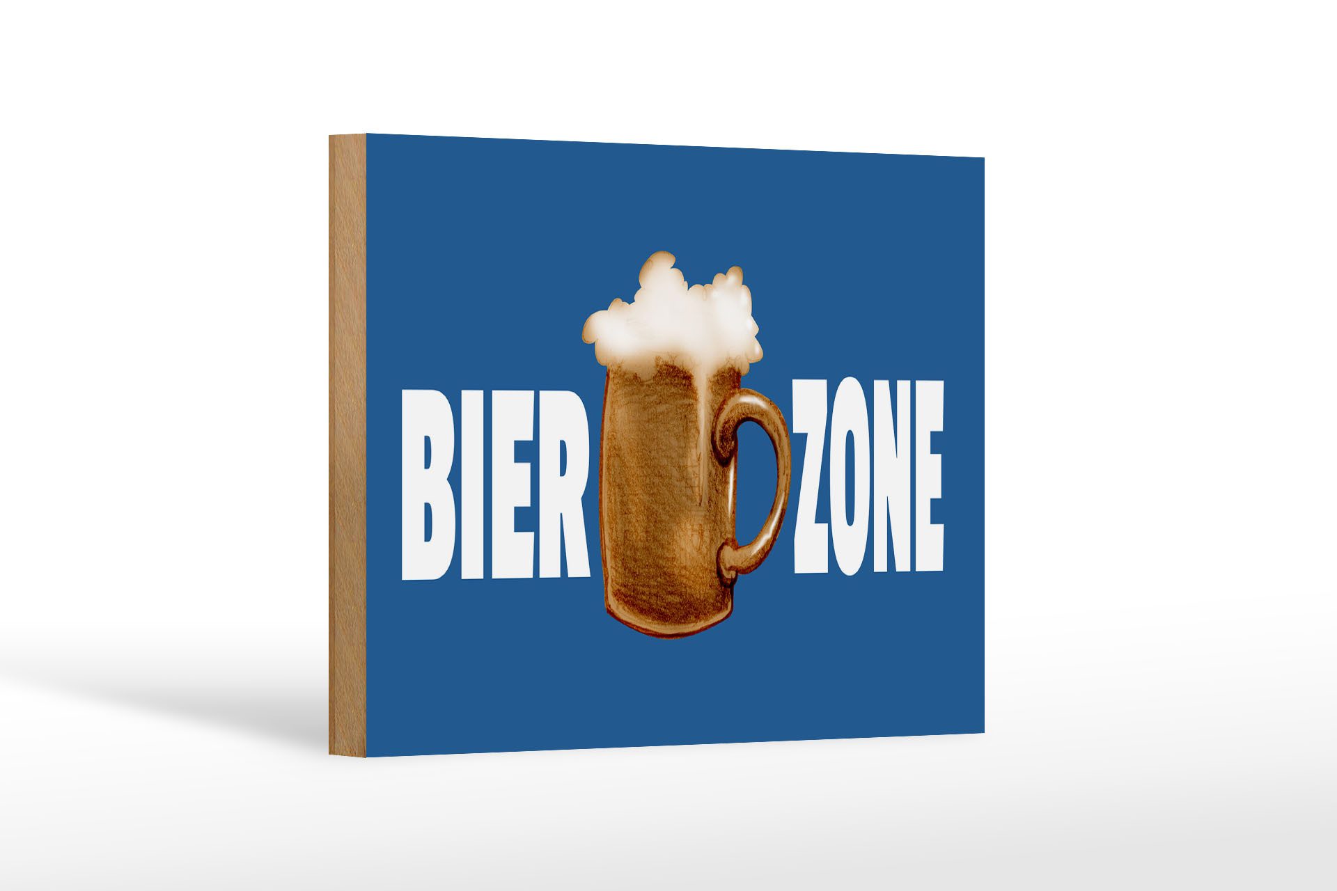 Holzbild 18x12 cm Bier Zone