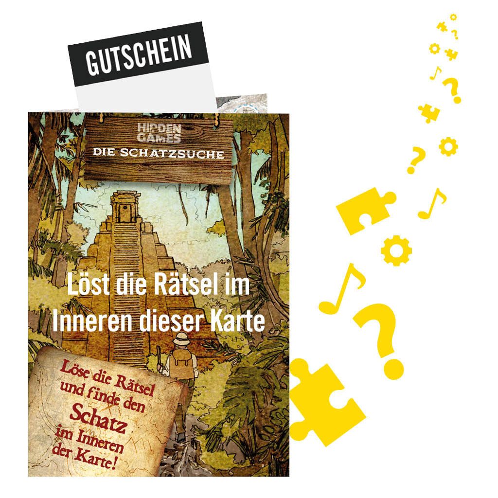 Grußkarten Rätselkarte "Die Schatzsuche"
