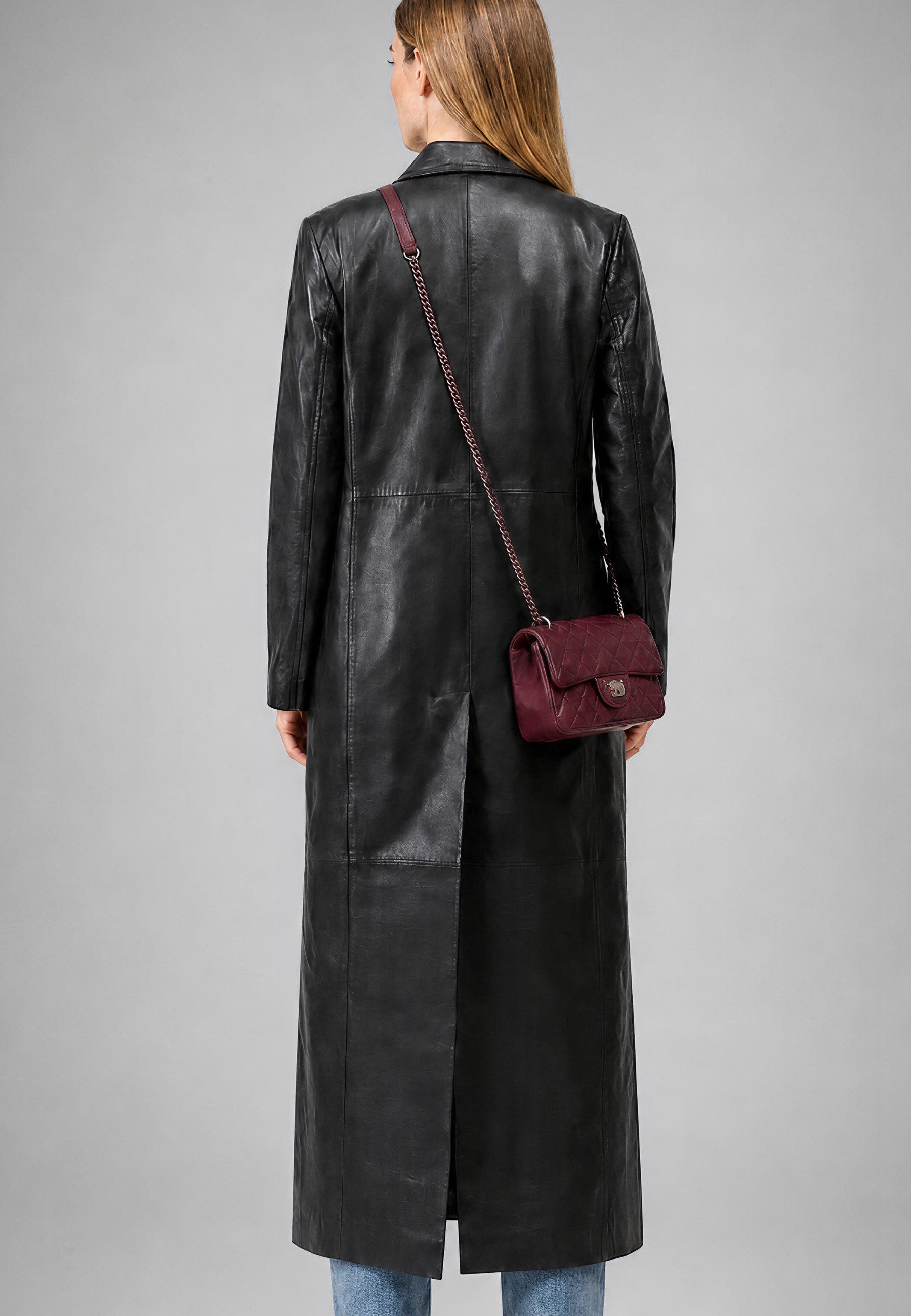 RICANO Ledermantel Glossy hochwertiges Lamm Nappa Leder oder edles Velour Leder