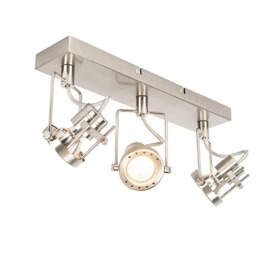 Qazqa LED Aufbaustrahler Suplux, ohne Leuchtmittel, Warmweiß, QAZQA Aufbau­spot, gu10, Stahl, Stahl, Industrie