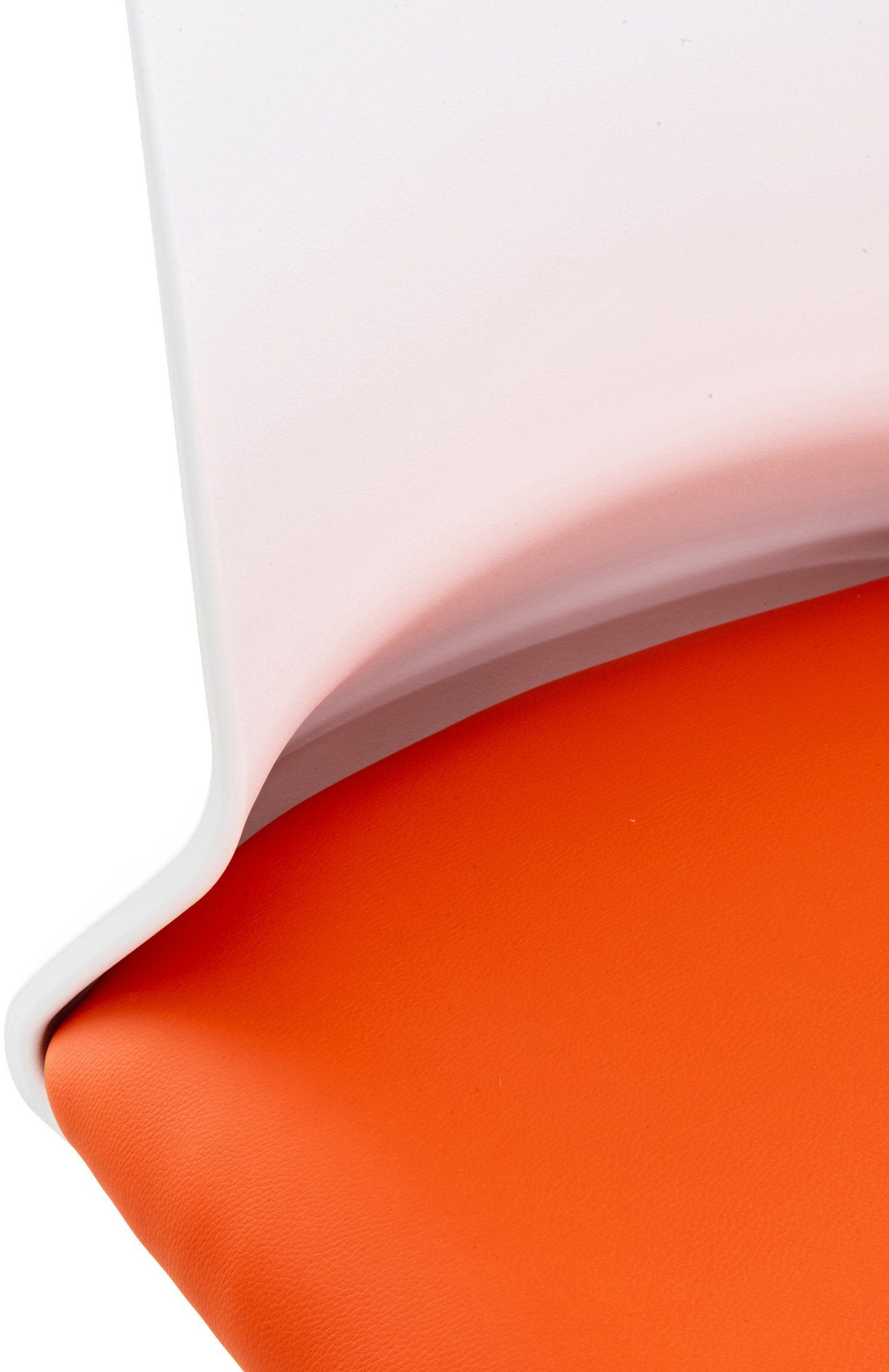 Drehstuhl, Kunstleder - mit Gestell: orange und drehbar Sitzfläche: bequemer Bürostuhl - höhenverstellbar weiß Bürostuhl Kunststoff TPFLiving Apollo Rückenlehne XXL), Chefsessel, (Schreibtischstuhl, 360°