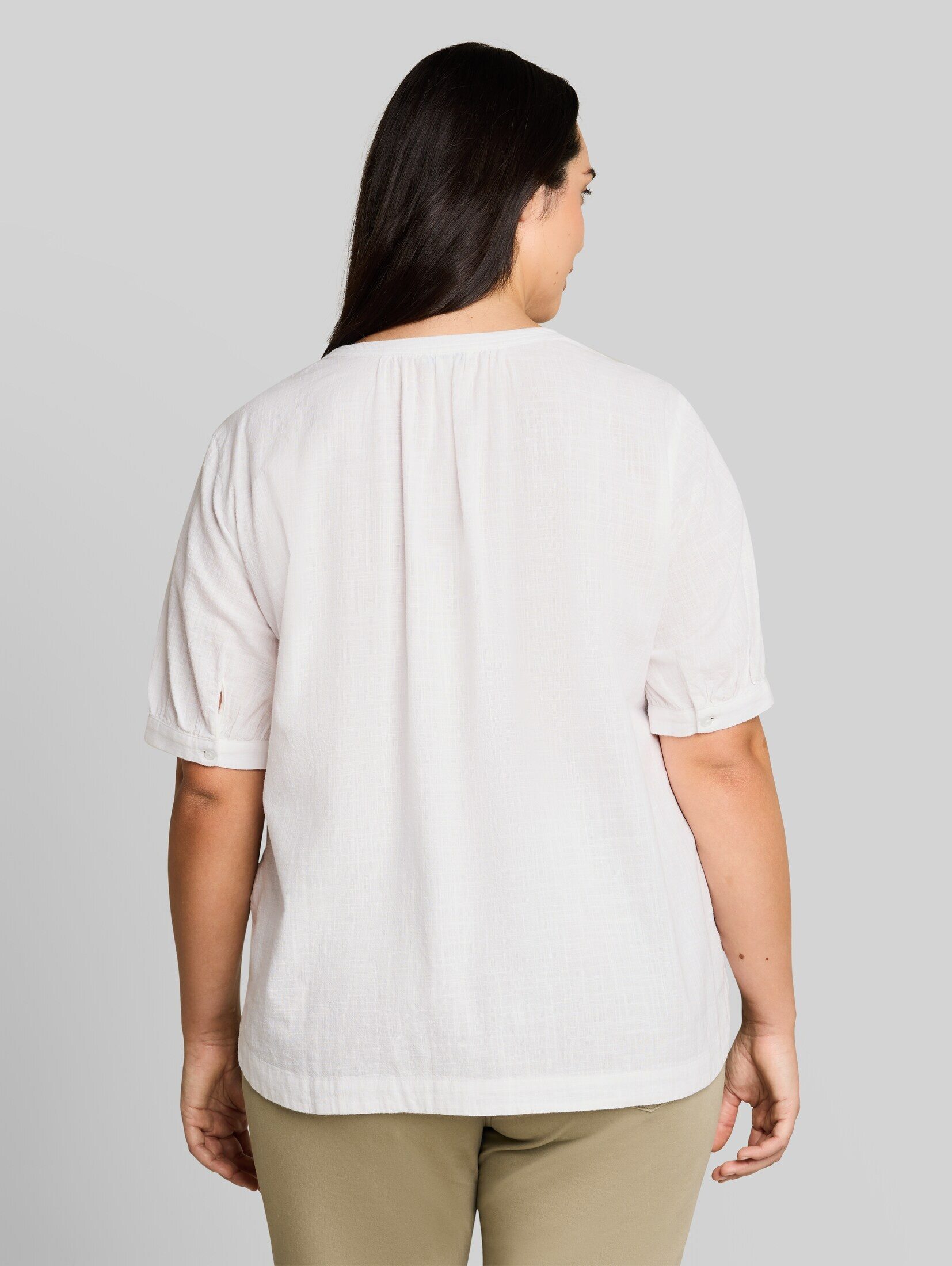 TOM TAILOR PLUS Kurzarmbluse Blusen & Shirts Plus Size - Bluse aus Baumwolle