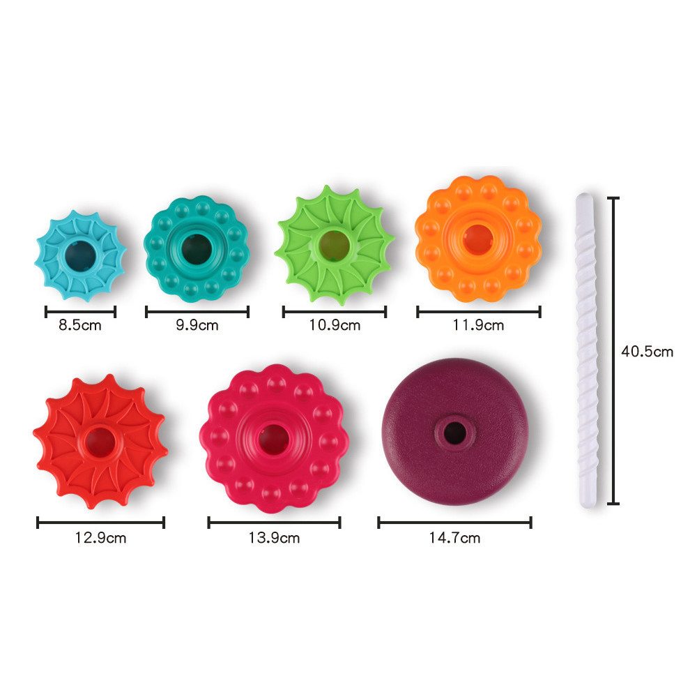 CLTYQ Stapelspielzeug Drehbare Stapelspielzeuge für kinder, Regenbogen-Ring-Stapelturm, Montessori-Spielzeug,sensorisches Lernspielzeug für Autismus