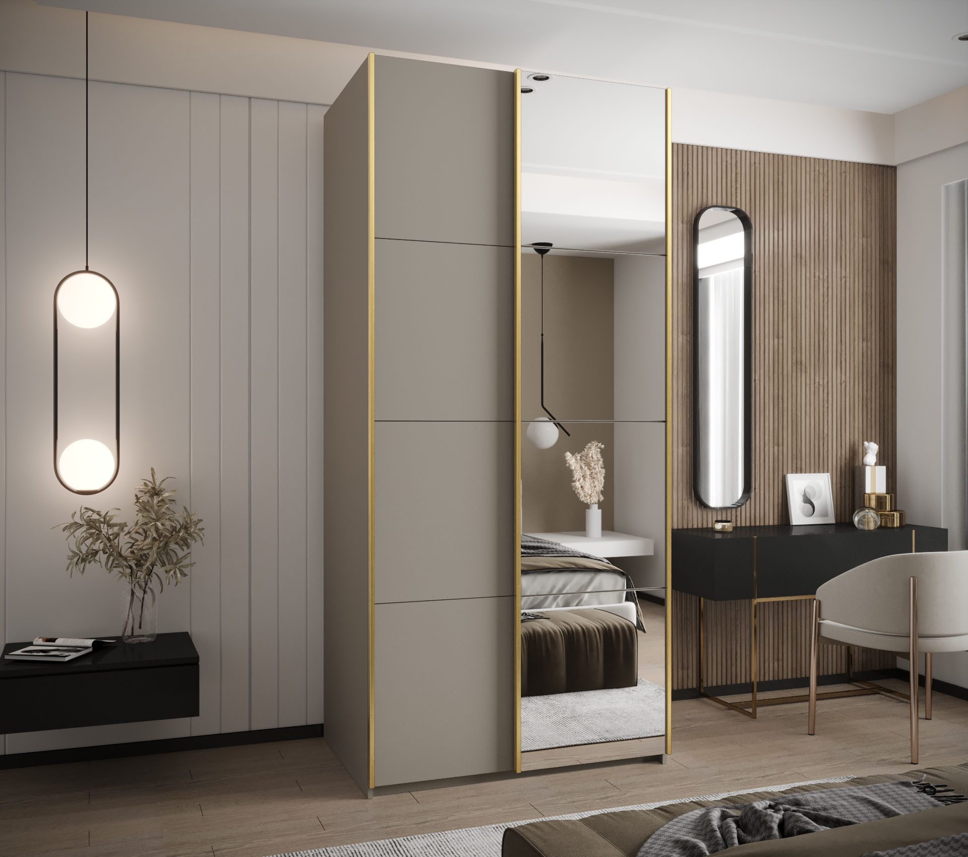 ABIKS MÖBEL Schwebetürenschrank LUX 3 hoher günstig online kaufen