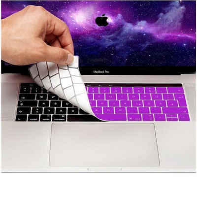 MyGadget »Deutscher Tastaturschutz QWERTZ Silikonschutz« flexible Tastatur (für Apple MacBook Pro 13 & 15 Zoll (ab 2016 bis 2020 - Touchbar) - Folie für deutsche Tastatur - Keyboard Cover - Lila)