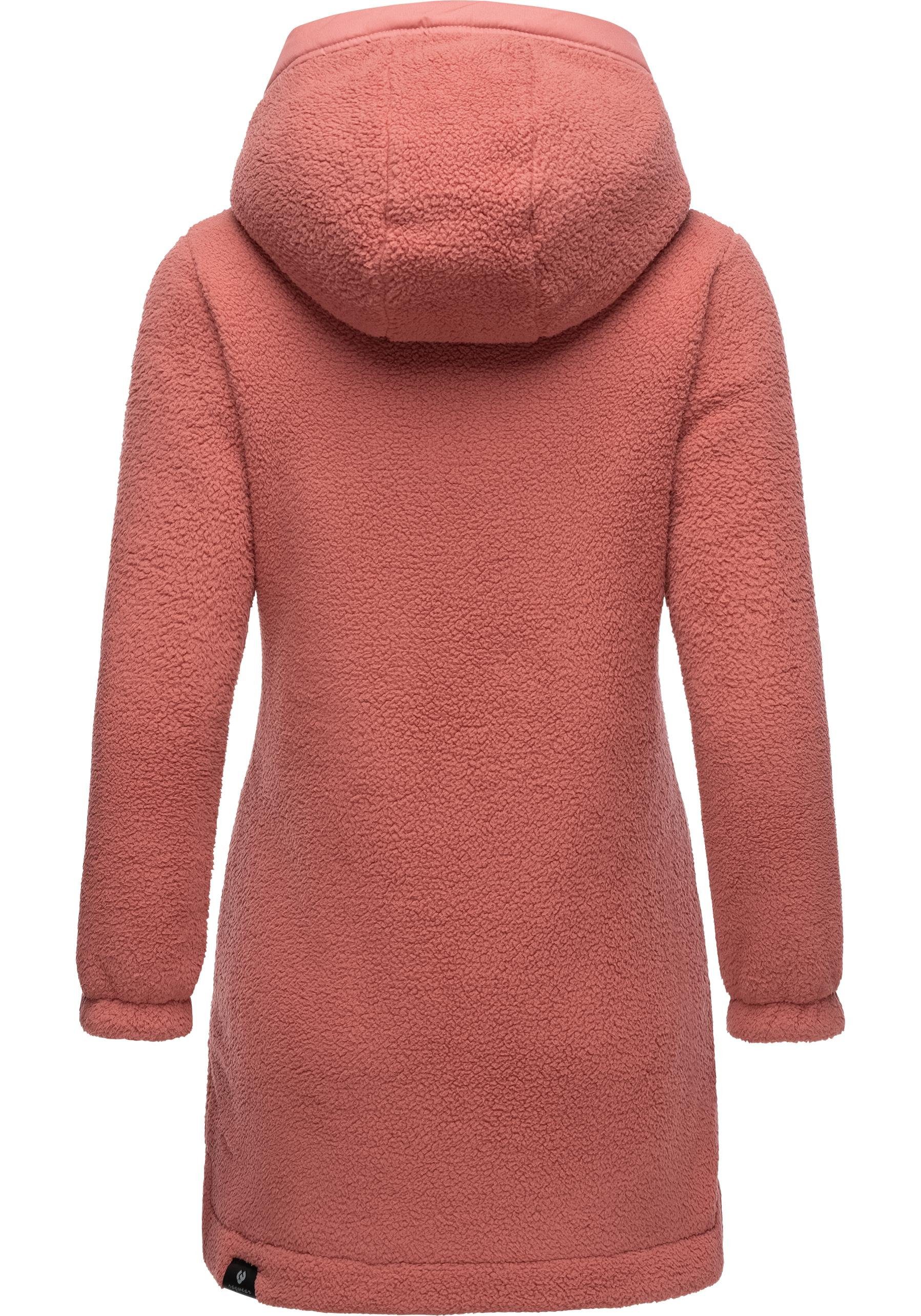 Ragwear Outdoorjacke Cousy flauschige Übergangsjacke mit Teddyfell und Kapuze