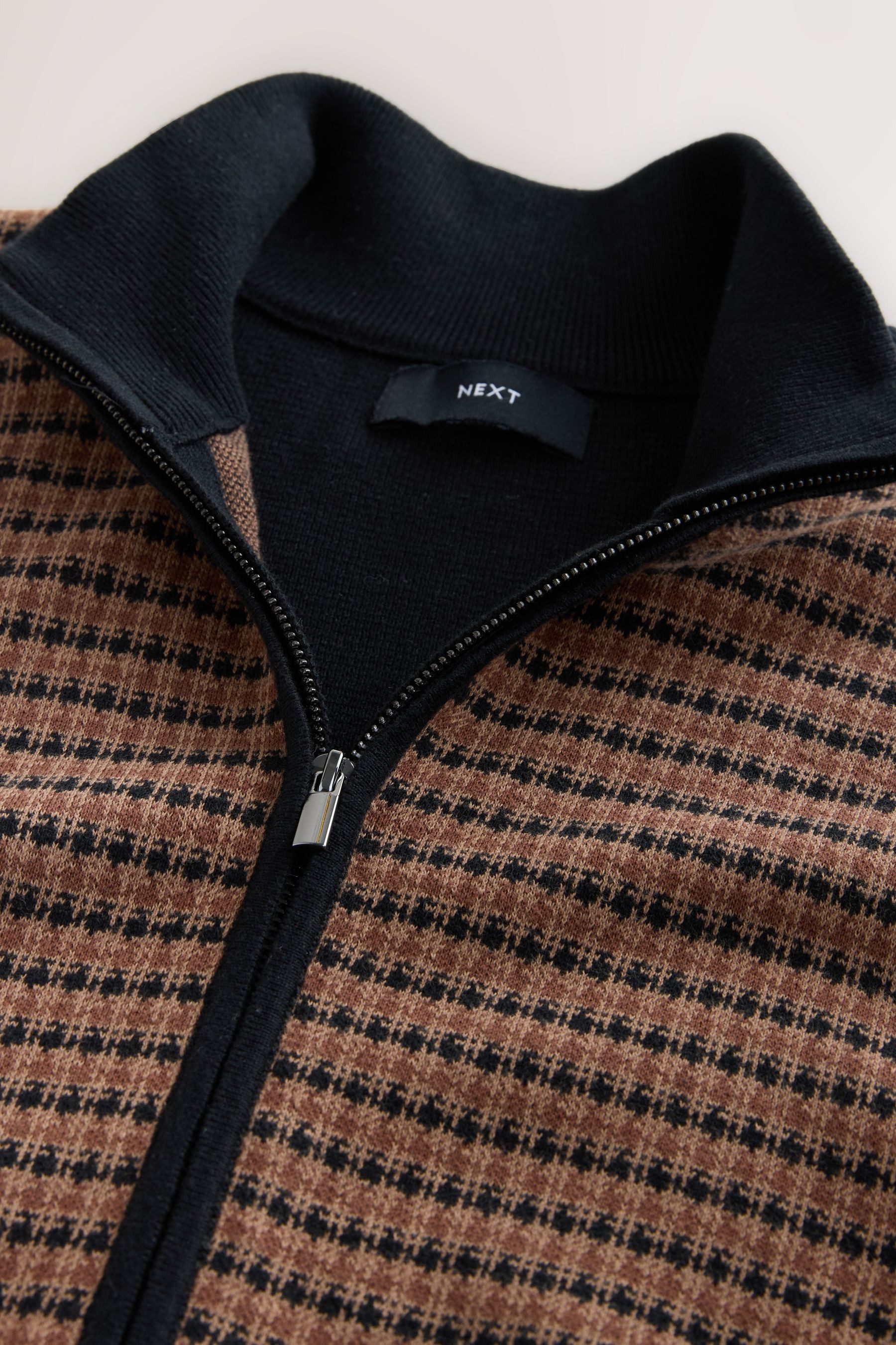 Next Strickjacke Regular Fit Premium Strick-Poloshirt mit RV (1-tlg) günstig online kaufen