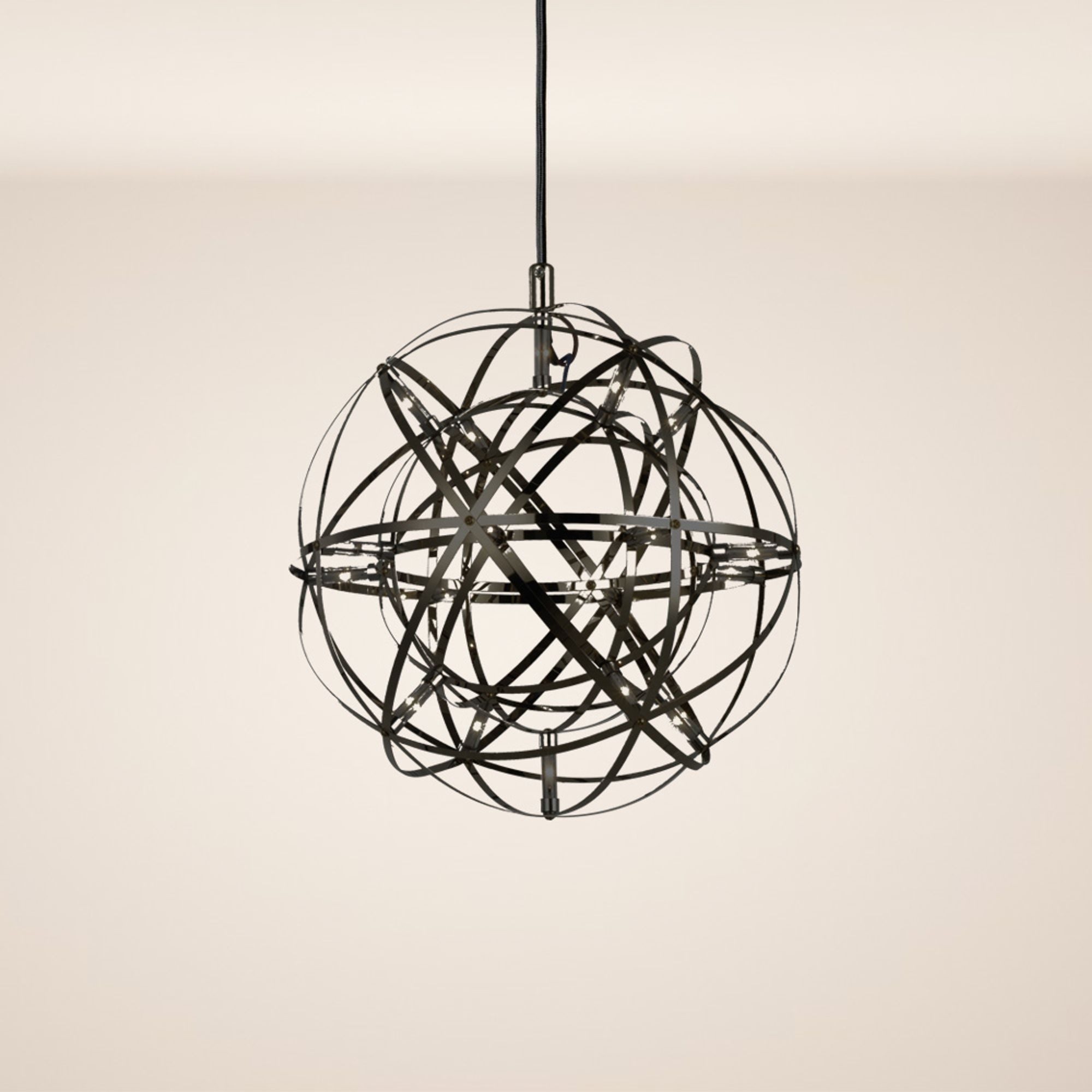 s.luce Pendelleuchte LED Hängeleuchte Atom Dimmbar Schwarzchrom, Warmweiß