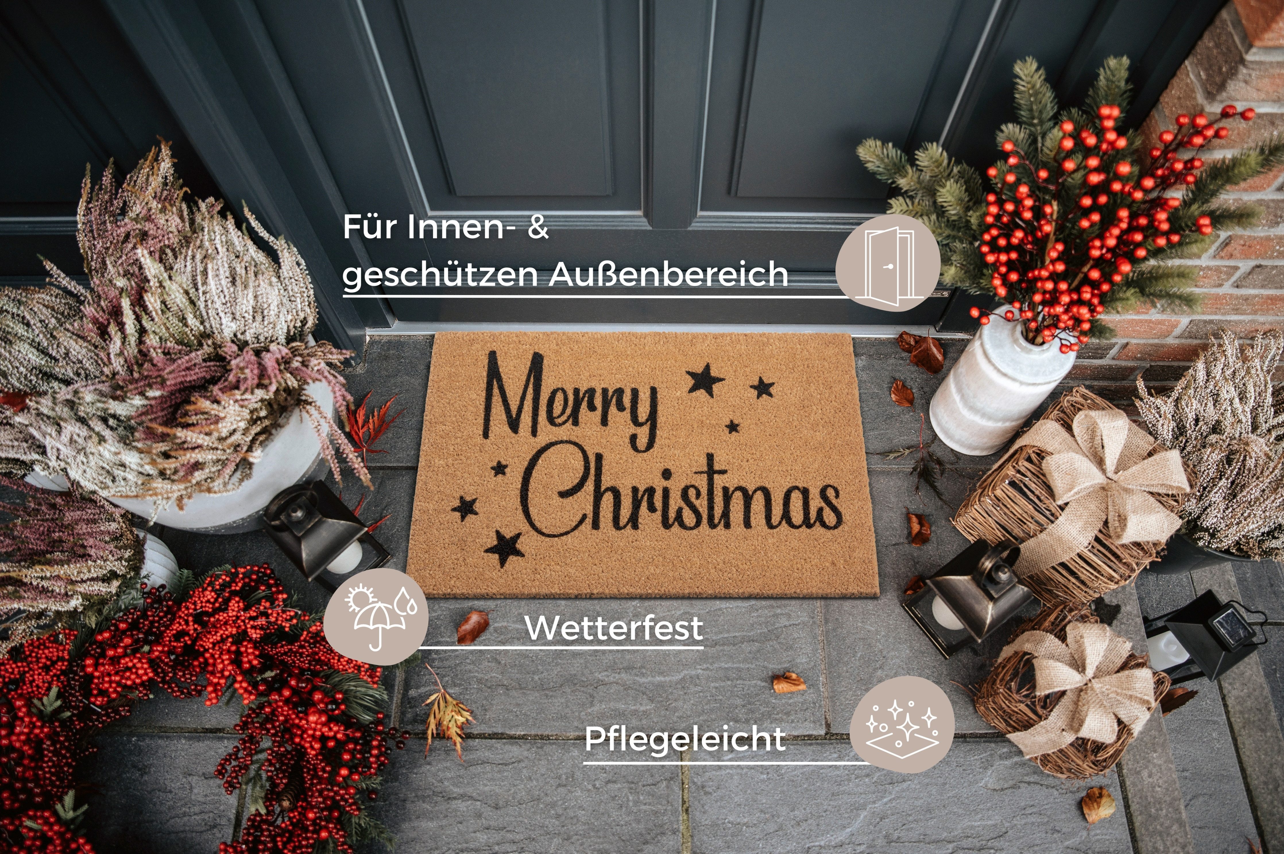HANSE Home Fußmatte Kokos Christmas Stars, Türmatte, rechteckig, Höhe: 15 m günstig online kaufen