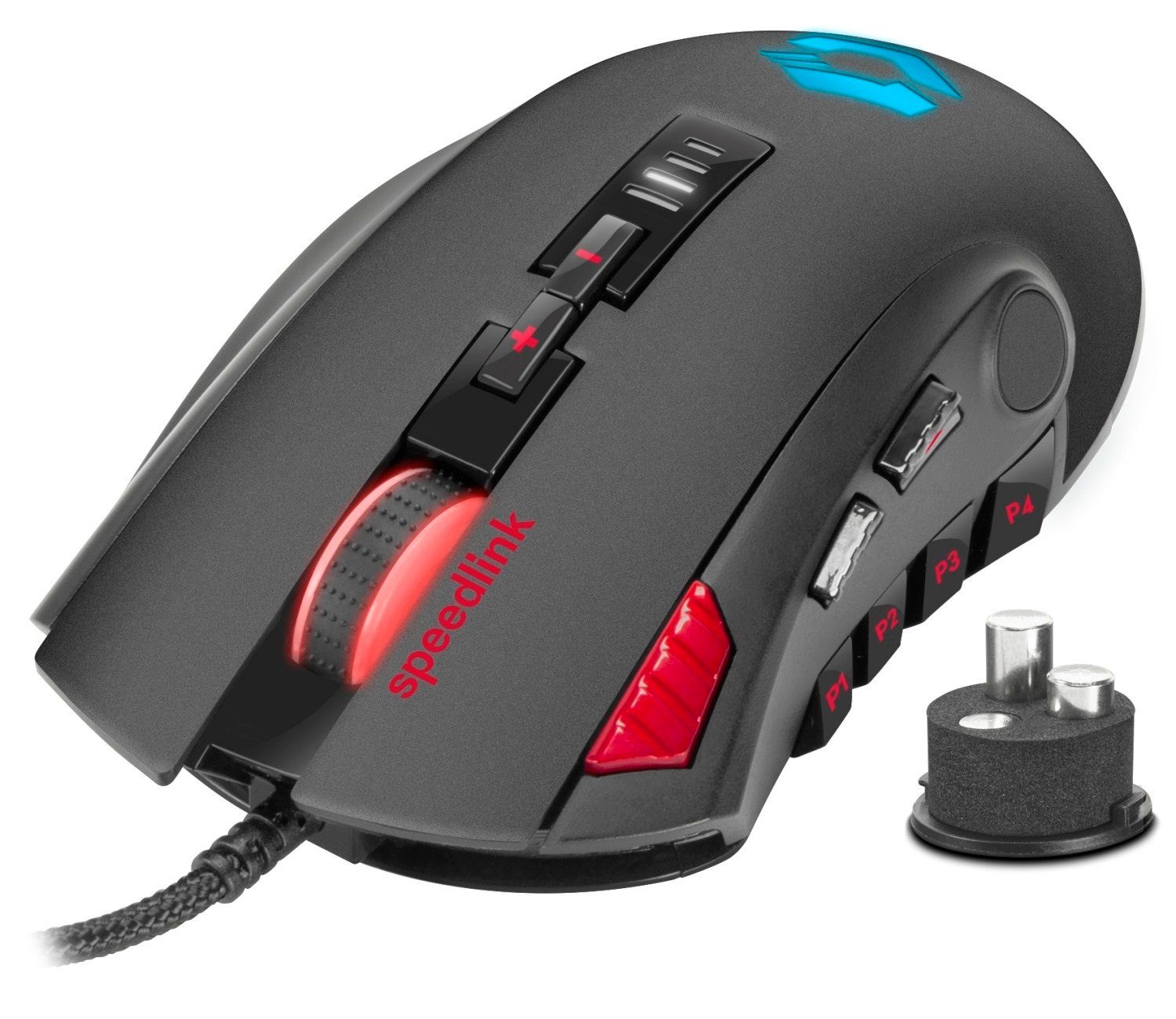 Speedlink TARIOS RGB USB Profi Gaming Maus Mouse Makros Gaming-Maus (1.000Hz, 12 programmierbare Tasten Lichteffekte 24.000dpi LED Beleuchtung)