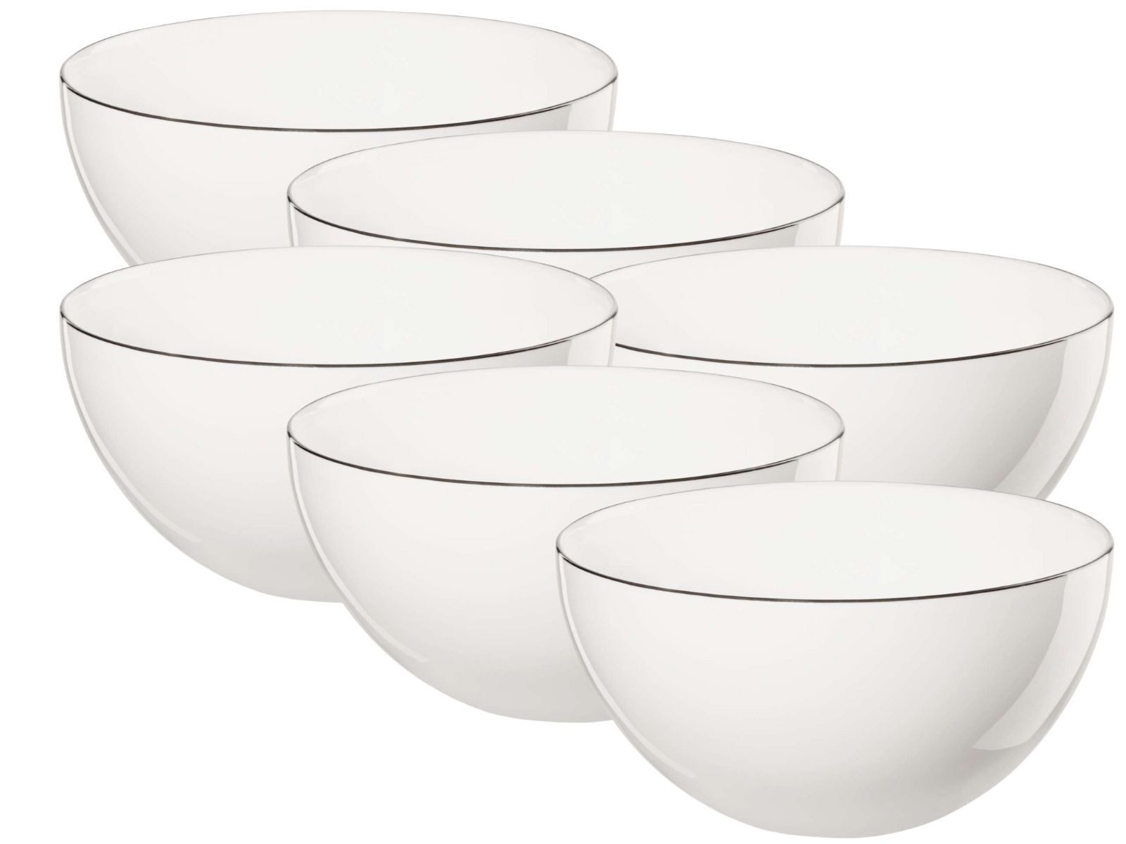 ASA SELECTION Geschirr-Set Selection à table Schüssel ligne noire 0,5 l Set6, Fine Bone China, Essservice