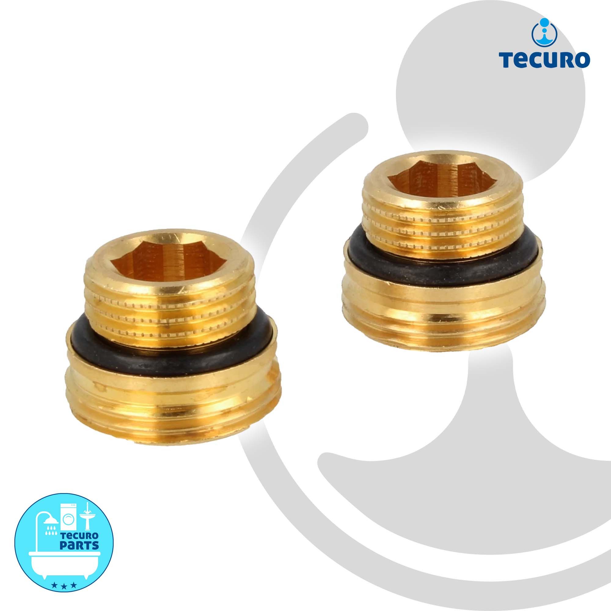 tecuro Heizkörper 2-er Set Übergangsnippel für Hahnblock 3/4 x 1/2 Zoll - s günstig online kaufen