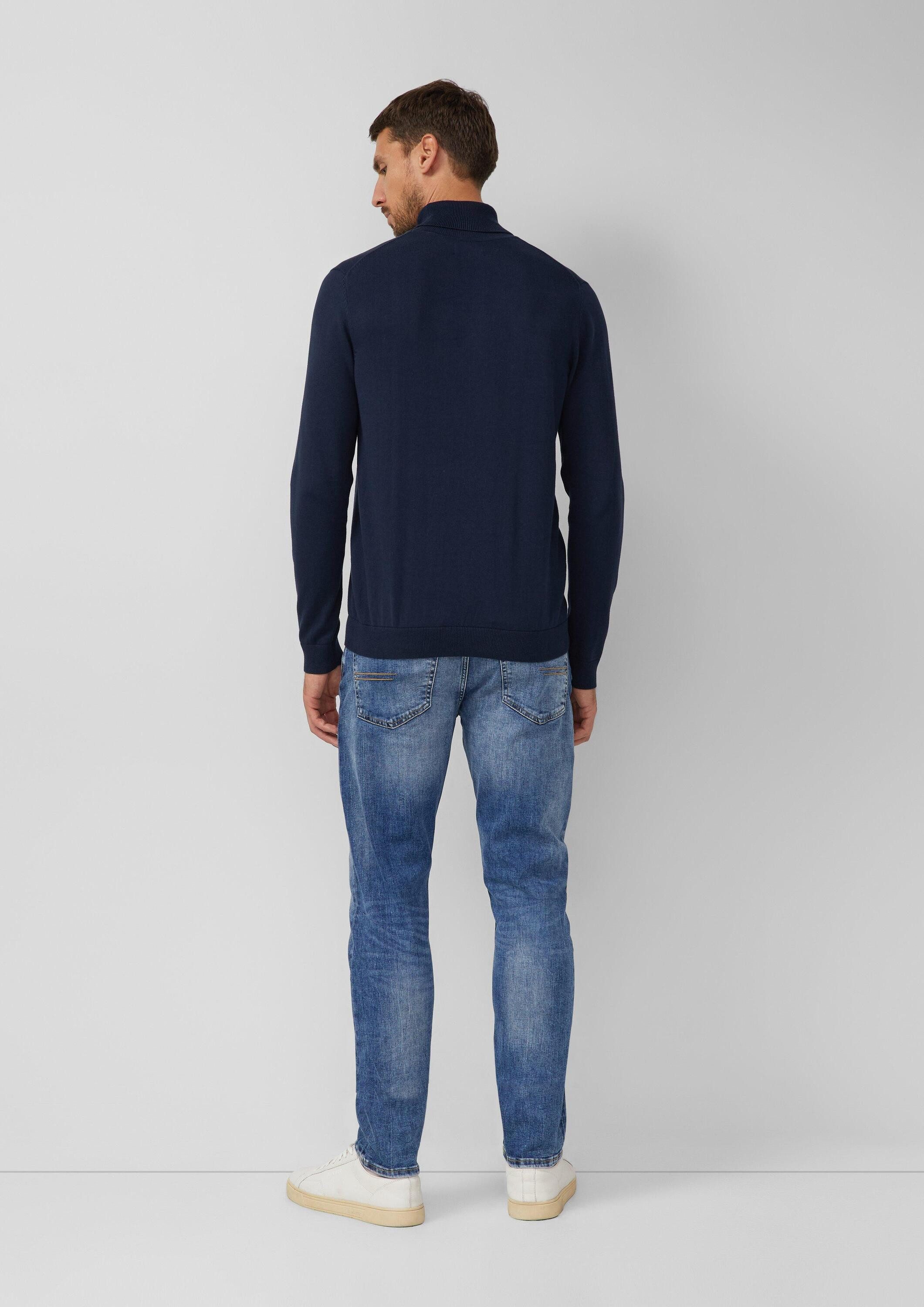 s.Oliver Longpullover Strickpullover Rollkragenpullover aus reiner Baumwolle