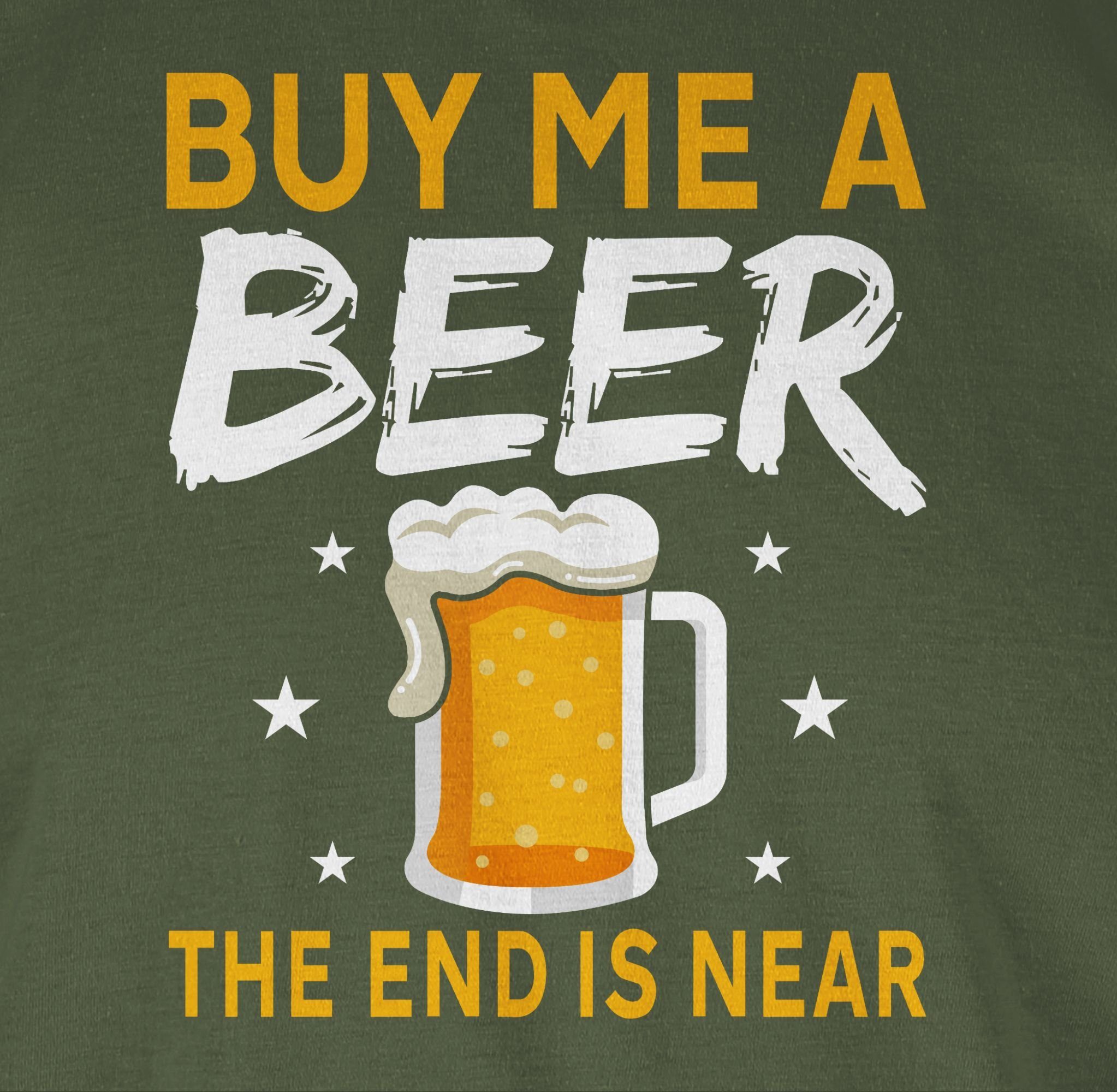 Shirtracer T-Shirt Sterne Bier end Männer Grün Army me JGA a Buy near beer the 02 is