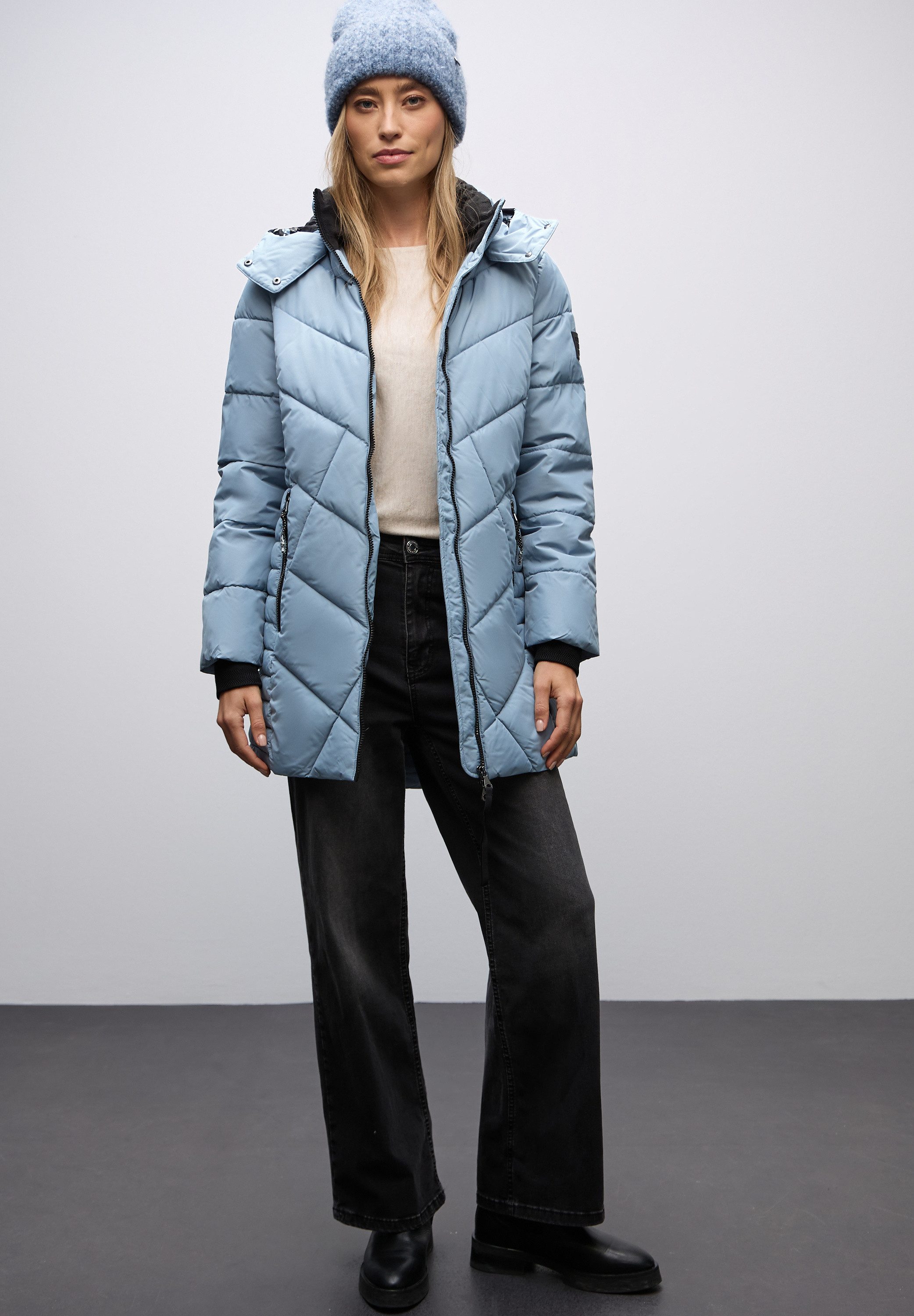 STREET ONE Steppmantel mit abnehmbarer Kapuze