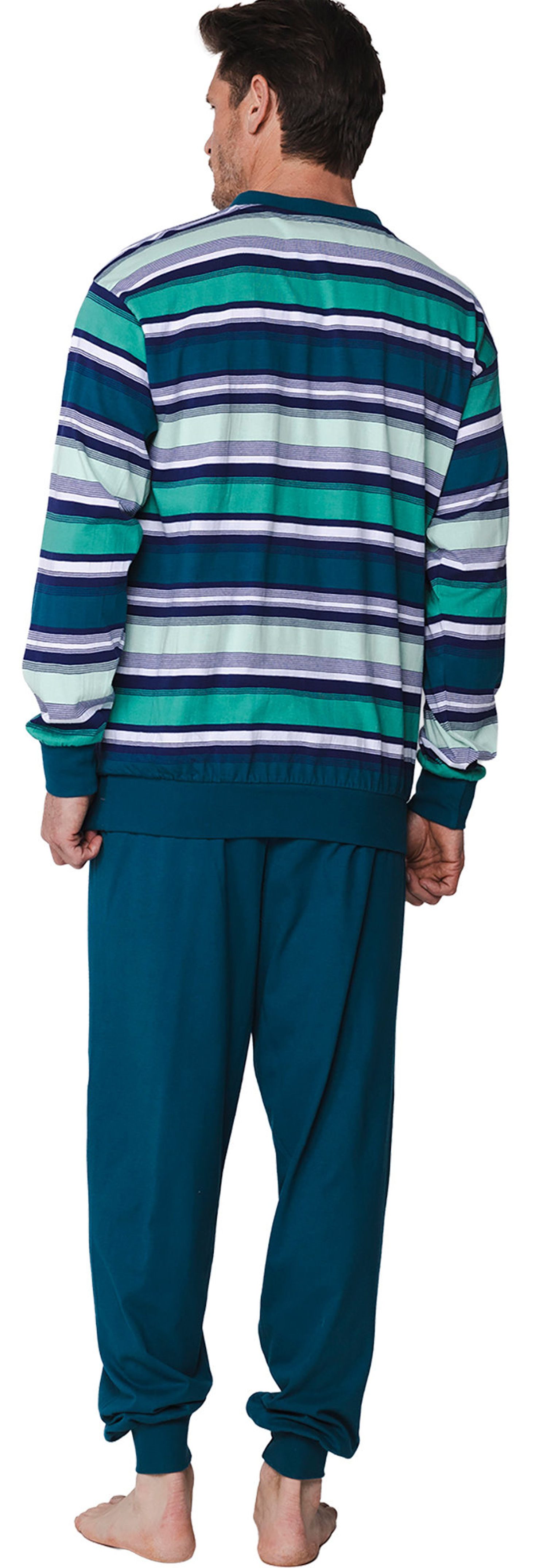 Robson Schlafanzug Herren Pyjama mit Bündchen (2 tlg) Baumwolle günstig online kaufen
