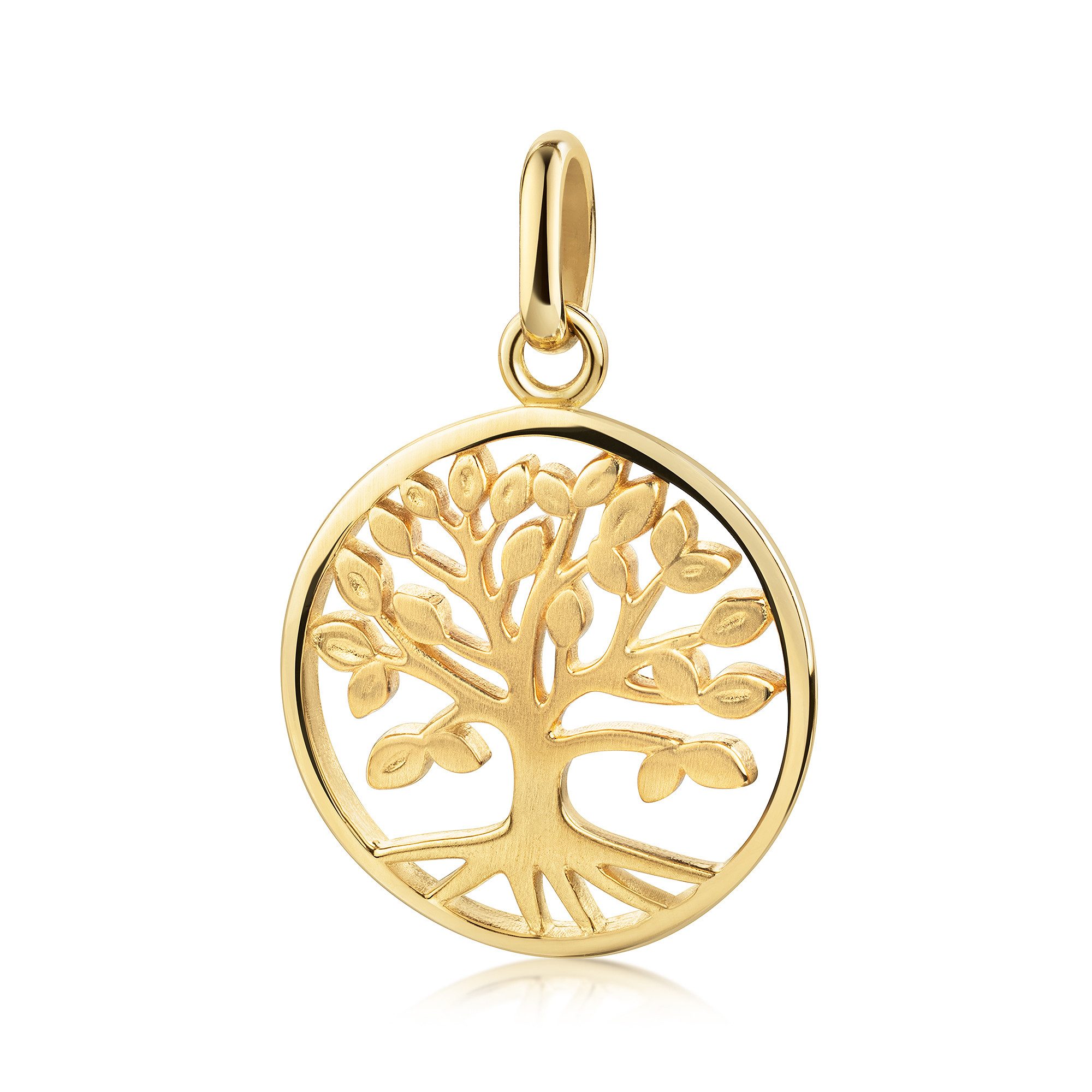 Kettenanhänger Schmuck Geschenk Gold 375 Halsschmuck Anhänger Baum des Lebens