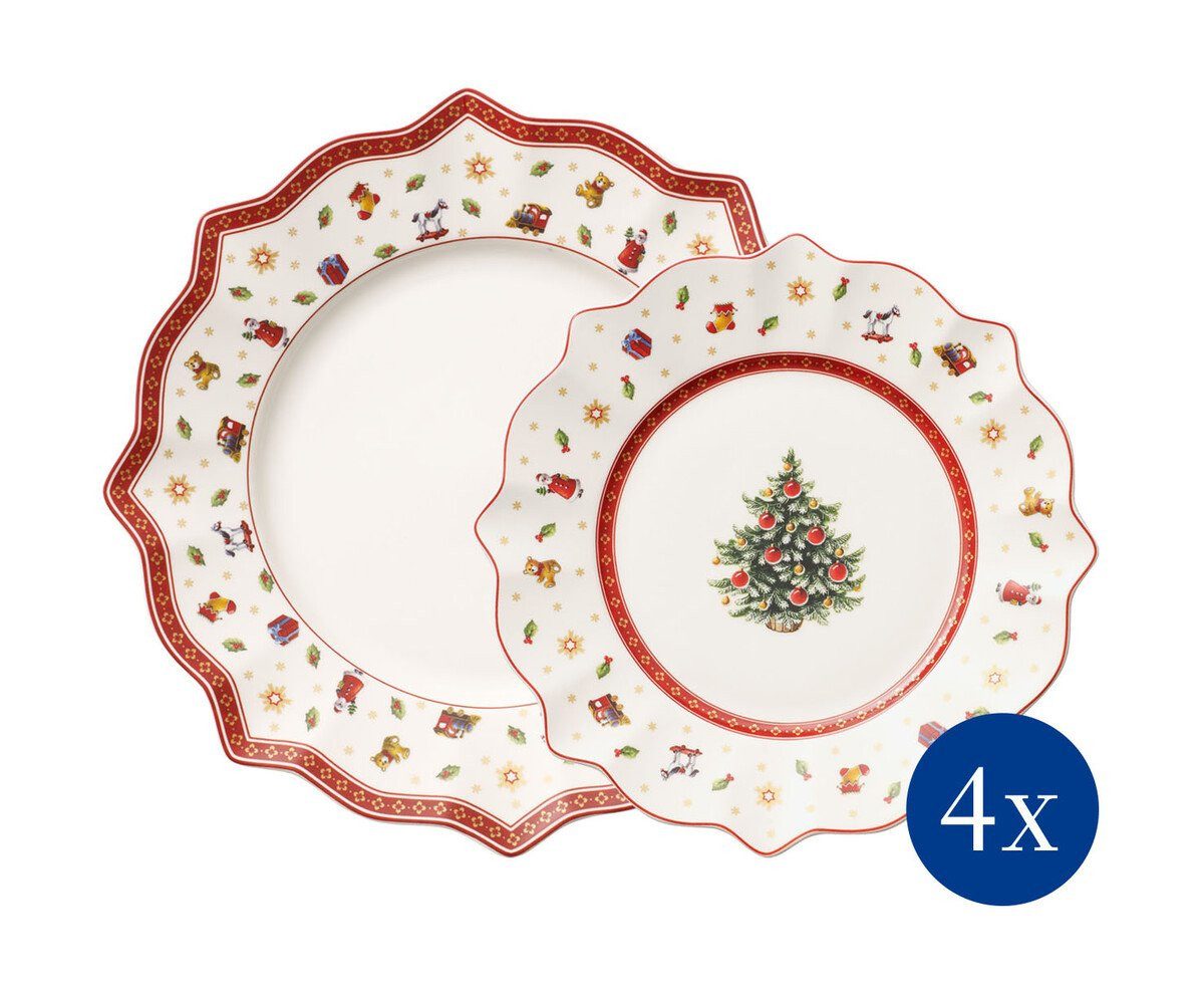 Villeroy & Boch Teller-Set Teller-Set 8-tlg. Toy's Delight, 4 Personen, Premium Porcelain, 8 Teile, für 4 Personen