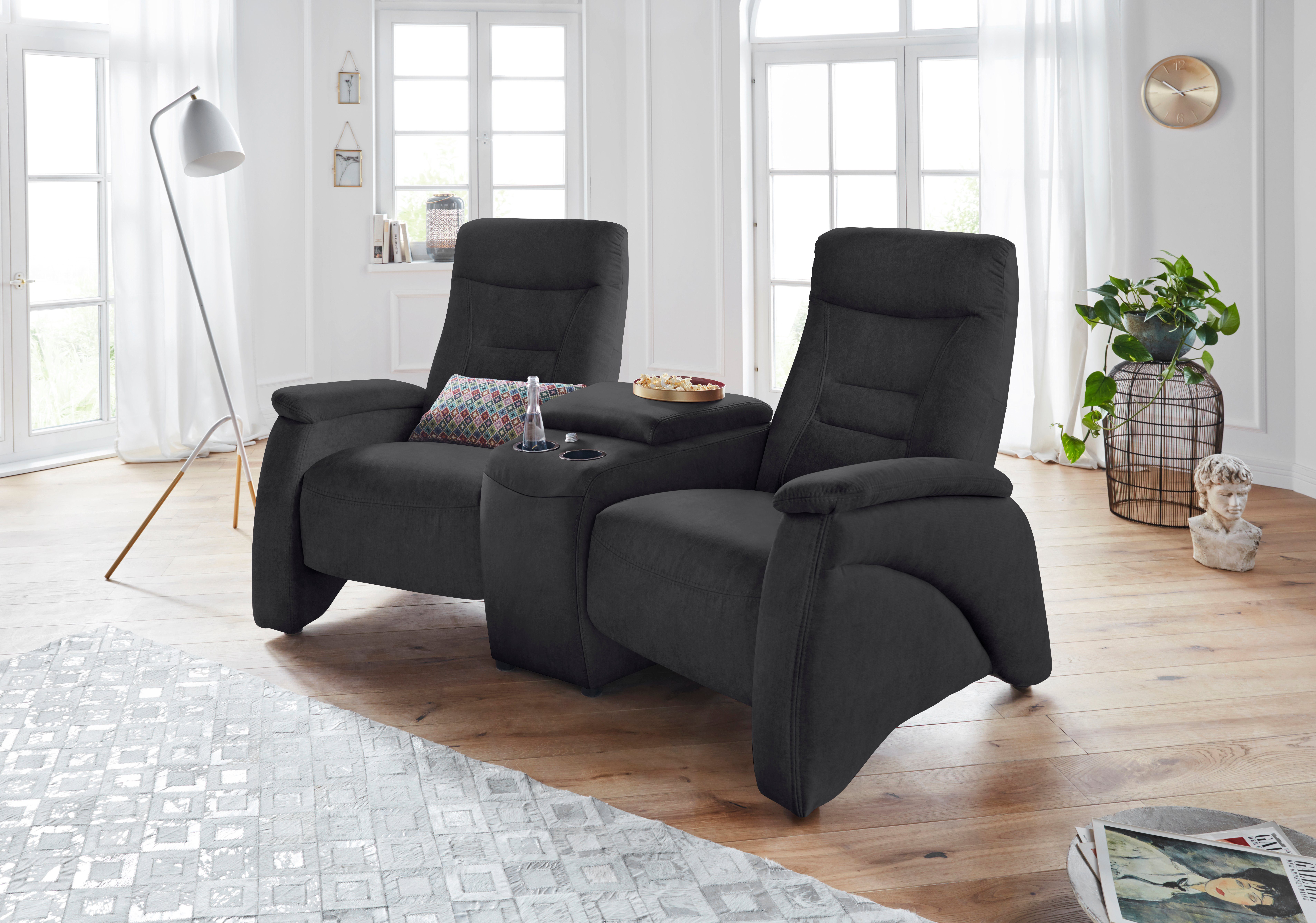 exxpo - sofa fashion 2,5-Sitzer Ascoli, Kinosofa mit hohem Sitzkomfort, bequeme Armlehnen, inkl. Relaxfunktion, mit Ablage und Staufach, hohe Rückenlehne