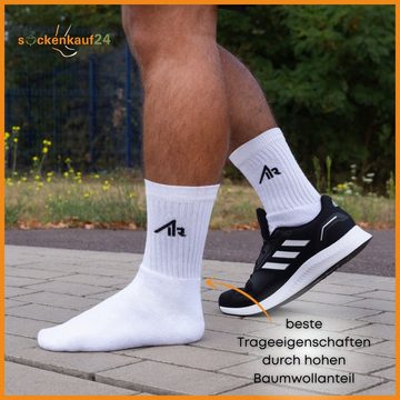 sockenkauf24 Sportsocken 10 Paar "i1R" Sport Socken Herren & Damen Socken Tennissocken (Gemischt, 39-42) mit Frotteesohle - 10300